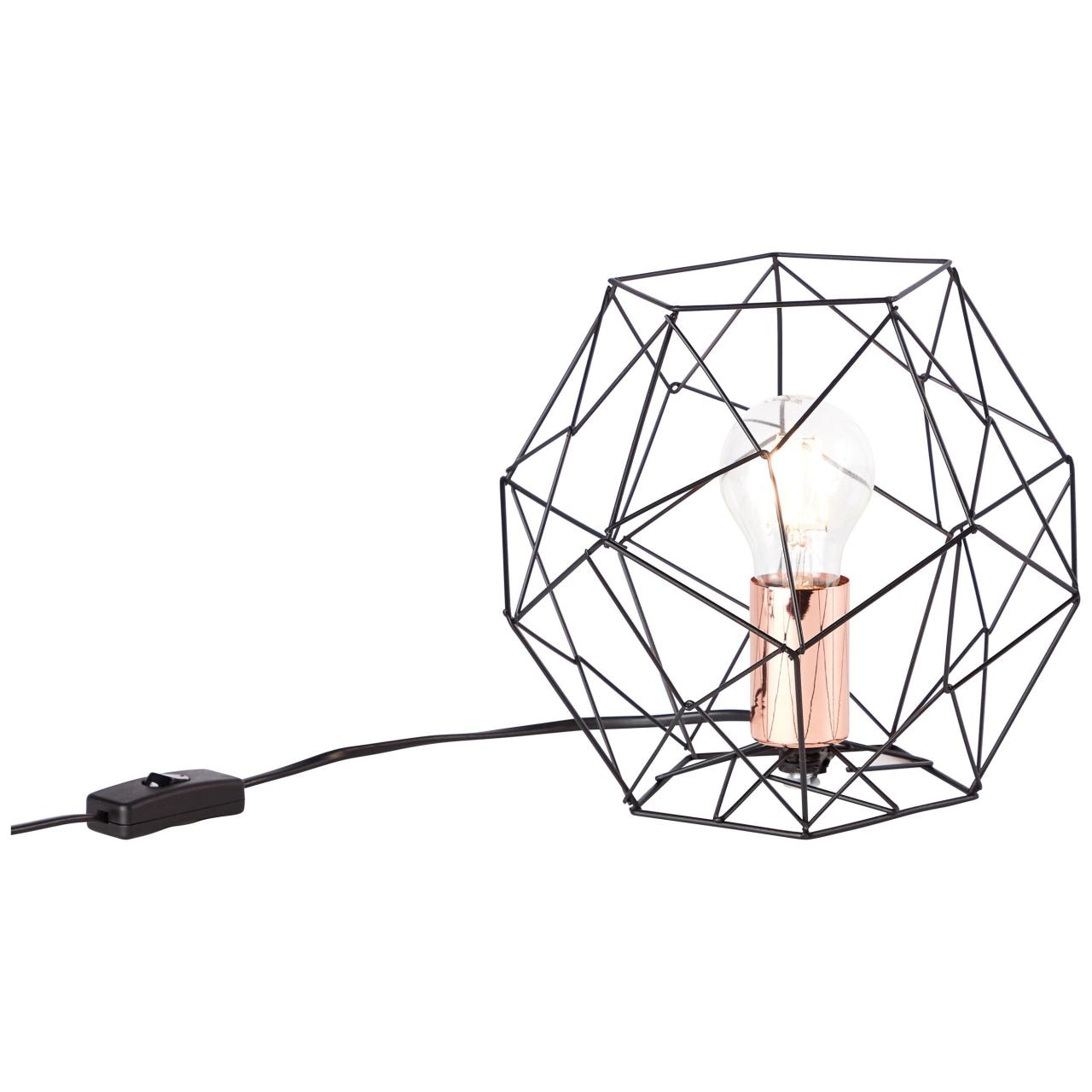 Brilliant Tischleuchte »Synergy«, 1 flammig, Leuchtmittel E27 | ohne Leuchtmittel, Tischlampe schwarz/kupfer