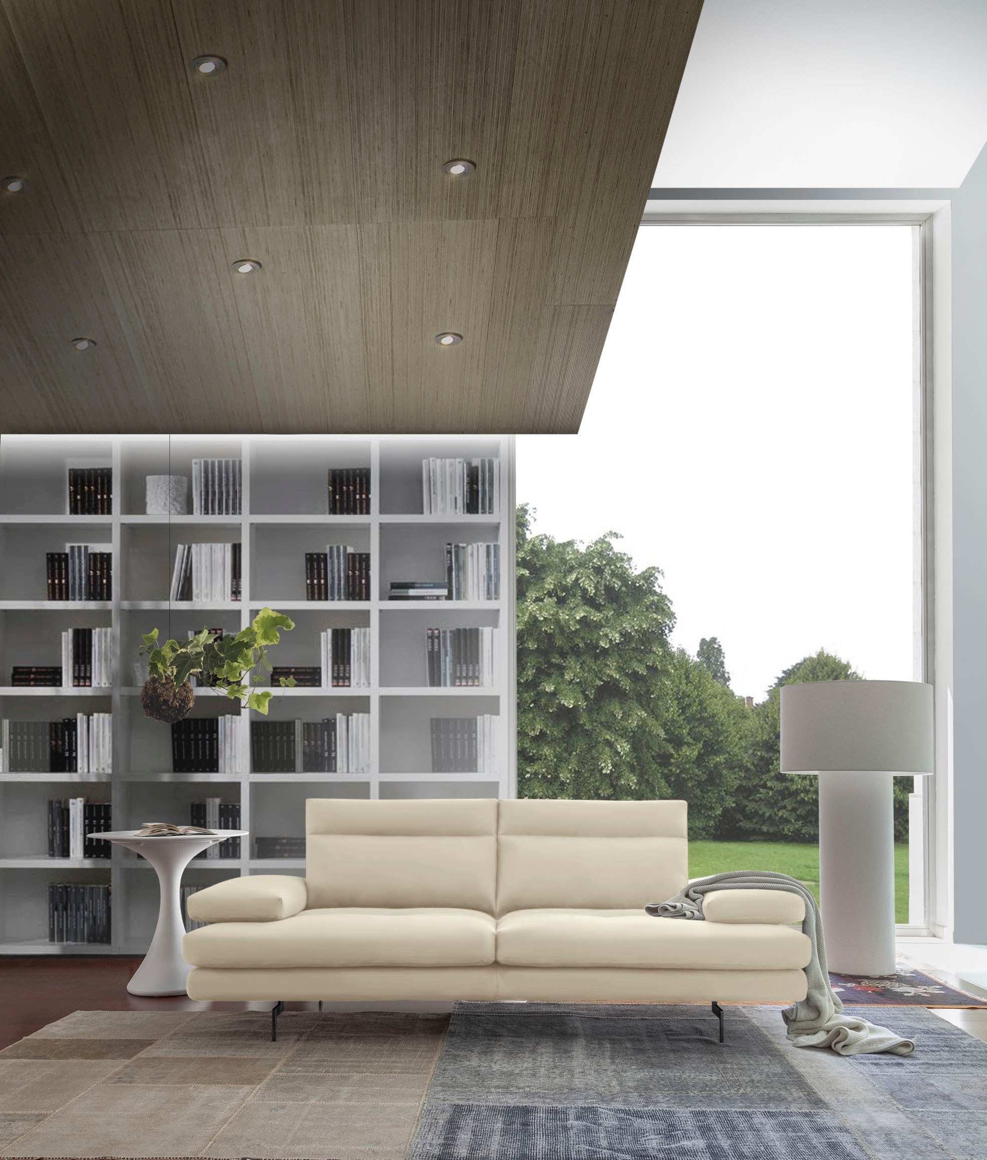 CALIA ITALIA 3,5-Sitzer »Toby Wing, italienisches Designsofa, super bequem, Megasofa«, inkl. Sitztiefenverstellung und Armteilfunktion, Füße in Schwarz matt