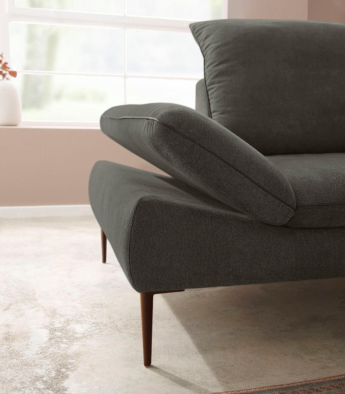W.SCHILLIG Ecksofa »enjoy&MORE, Designsofa, elegant und bequem, L-Form«, Sitztiefenverstellung, Füße bronze pulverbeschichtet, Breite 294 cm