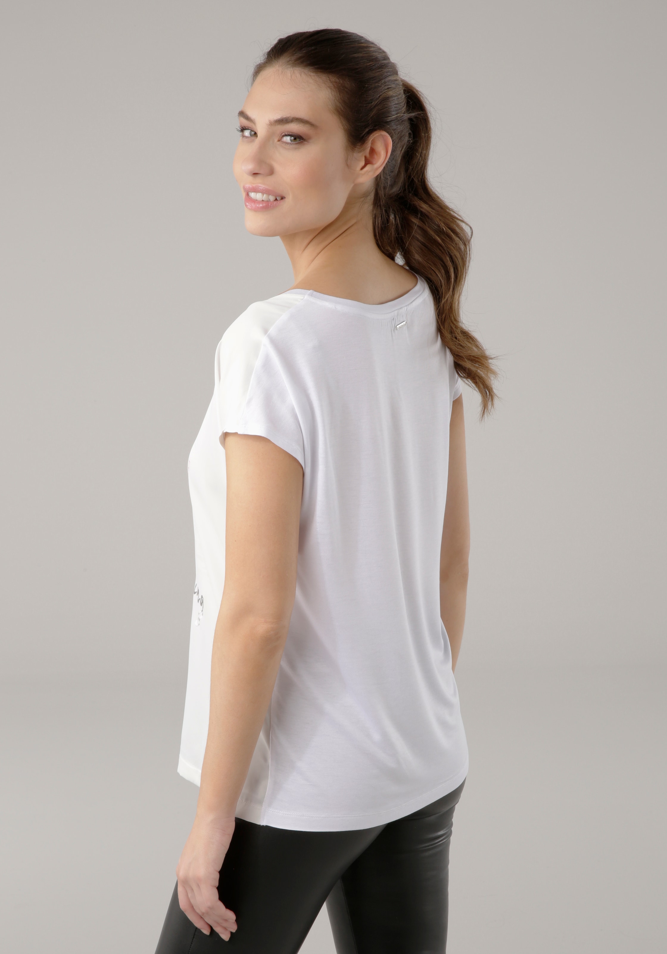 Laura Scott Shirtbluse, aus Satin mit dezentem Aufdruck