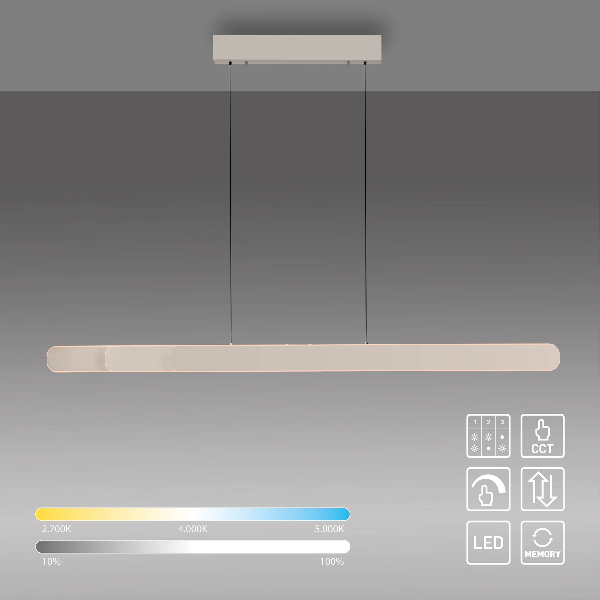 SCHÖNER WOHNEN-Kollektion LED Pendelleuchte »ADRIANA ROUND« LED-Board 1 Stk. warmweiß - kaltweiß SCHÖNER WOHNEN Kollektion, Touchdimmer, Comfort-Lift, Memoryfunktion