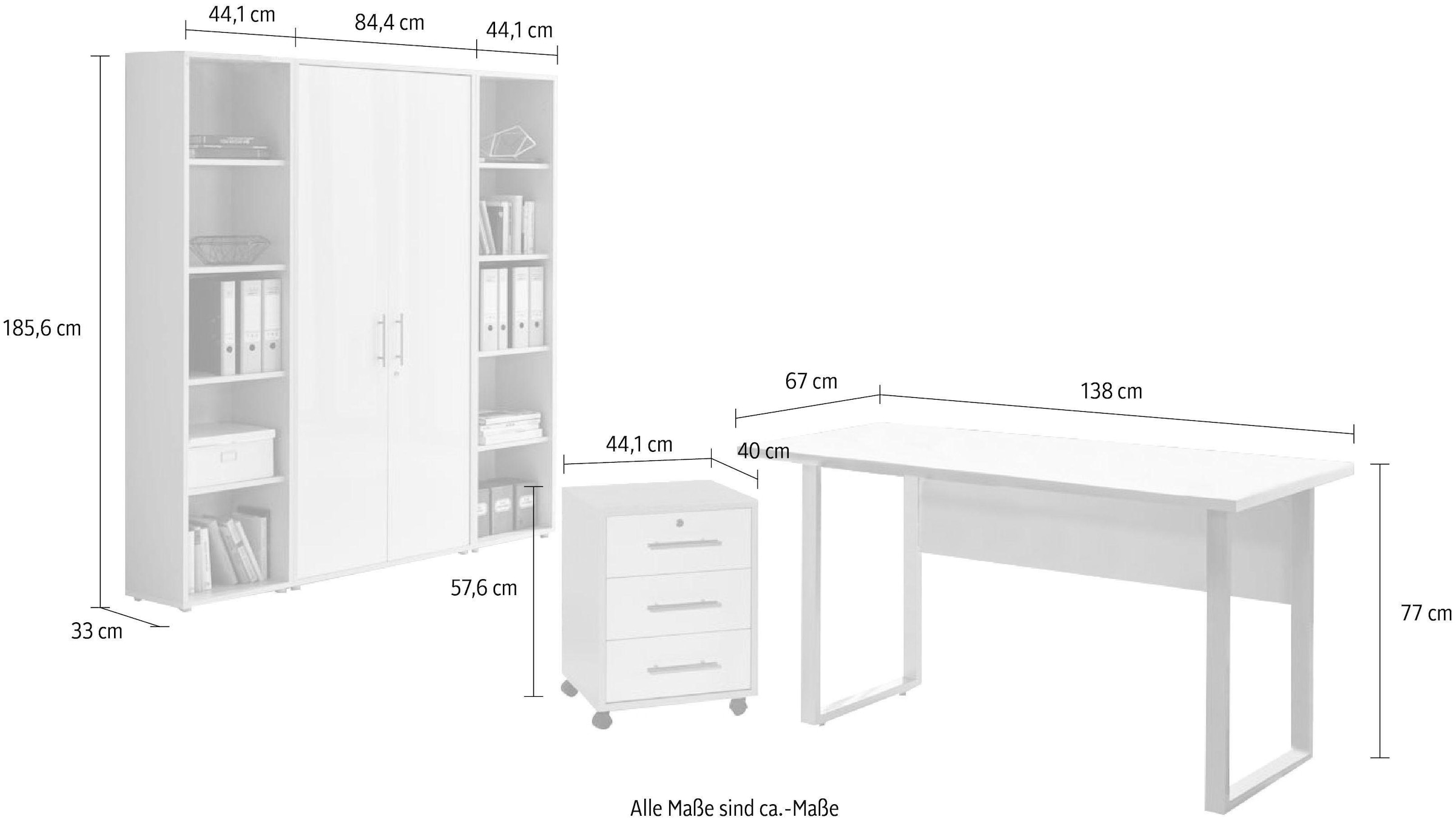 BMG Möbel Büromöbel-Set »Tabor Mini Kombi 3«