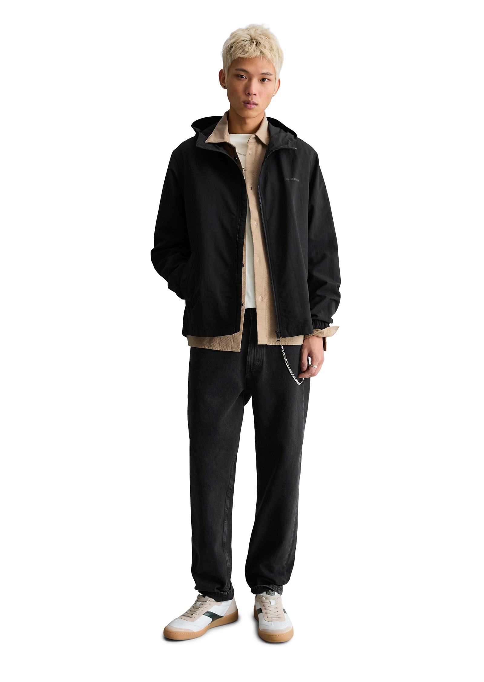 Marc O'Polo DENIM Outdoorjacke mit Kapuze regular aus wasserabweisendem Recycling-Material