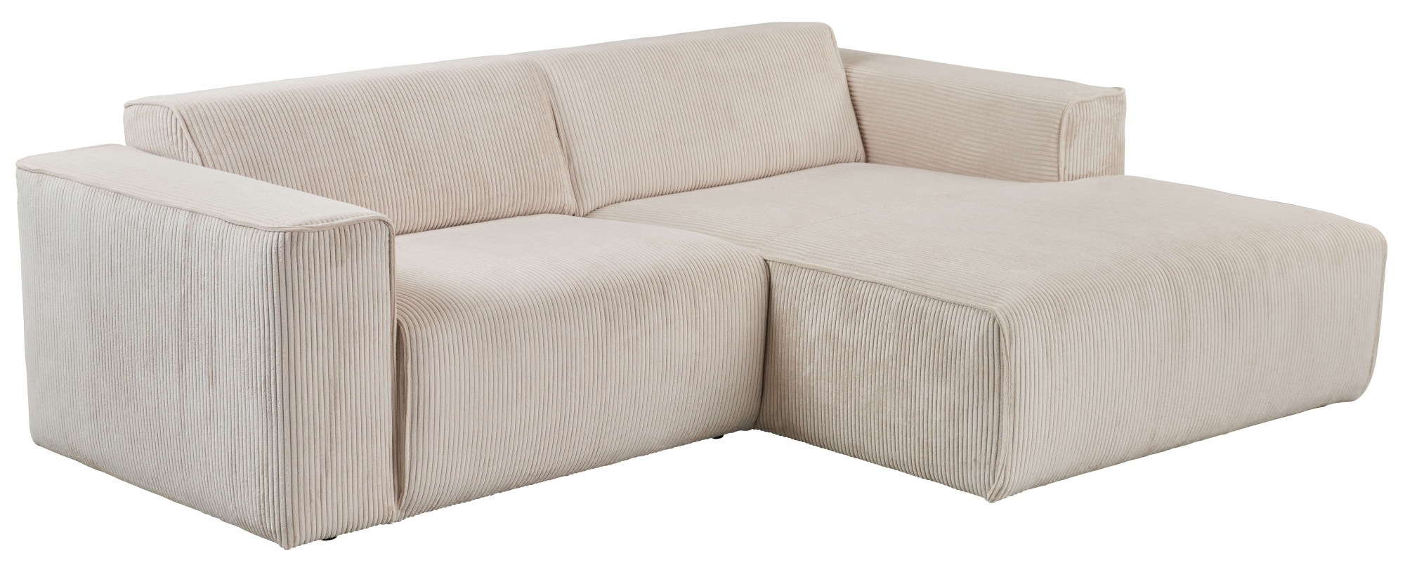 andas Ecksofa »Noord«, mit Kedernaht, Breite 234 cm, Cord, Struktur, Webstoff
