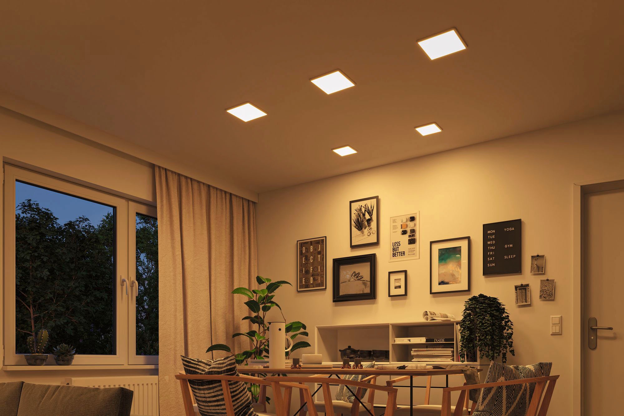 Paulmann LED Bad-Einbauleuchte »Areo«, Schutzart IP44 spritzwassergeschützt, Warmdimmfunktion, Gr. 23 x 23 cm