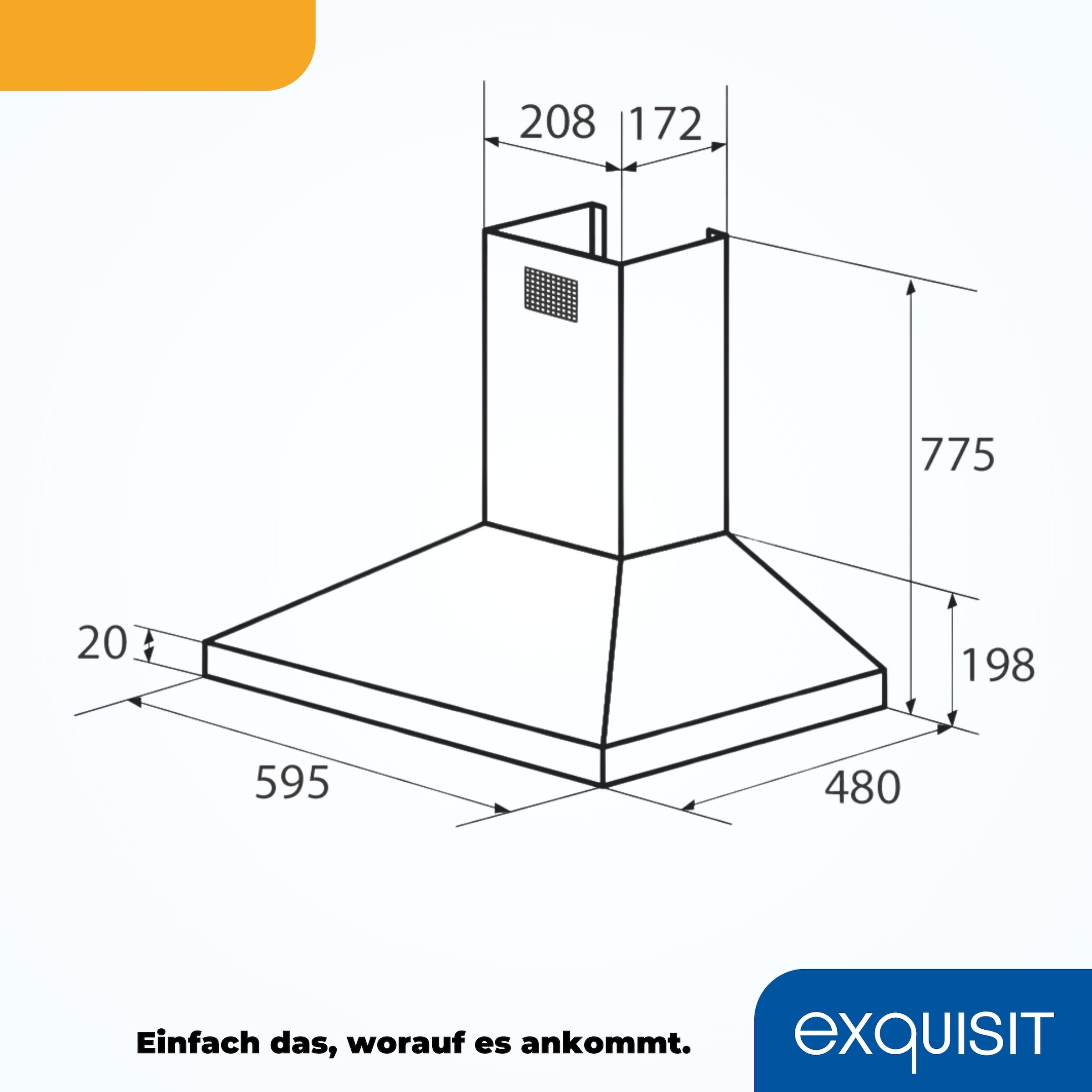 exquisit Wandhaube »KH 60-8.3 (sw)«