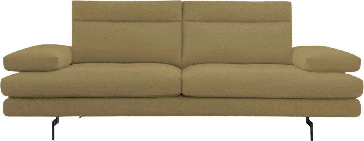 CALIA ITALIA 3-Sitzer »Toby Wing, Designsofa, hochwertige Verarbeitungsdetails, bequem«, inkl. Sitztiefenverstellung und Armteilfunktion, Füße in Schwarz matt