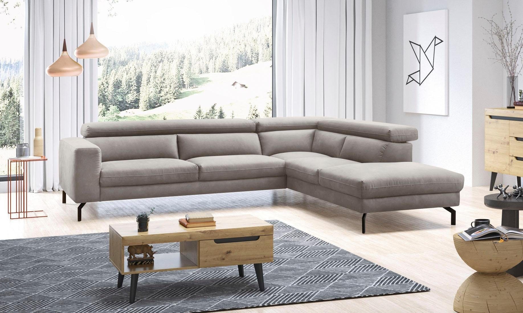 Places of Style Ecksofa »Olanta, modern und bequem, Breite 305cm, Fuß 16cm günstig online kaufen