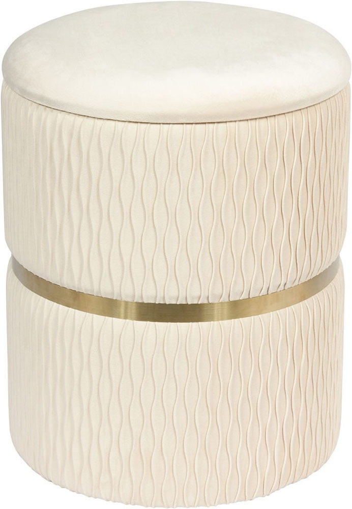 Kayoom Polsterhocker »Hocker Zora 425 2er-Set, Praktischer und versteckter Stauraum«, (Set, 2 St.), 2er-Set mit Stauraum, ineinander stapelbar, goldener Ring