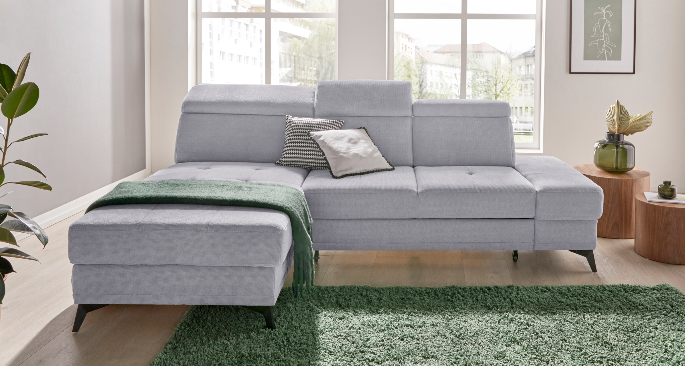 Home affaire Ecksofa »Cardiz L-Form« inkl.Kopfteilverstellung und Federkern günstig online kaufen