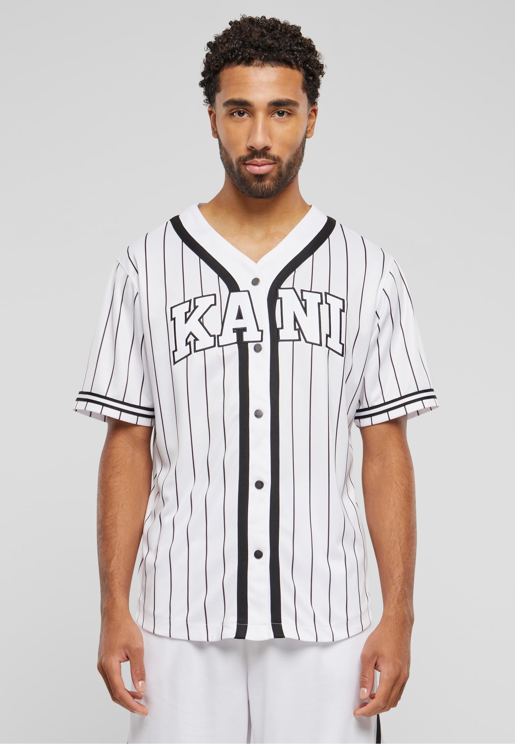 Karl Kani Langarmhemd »Karl Kani Herren KM221-115-2 Serif Pinstripe Baseball Shirt« 1 Stk.