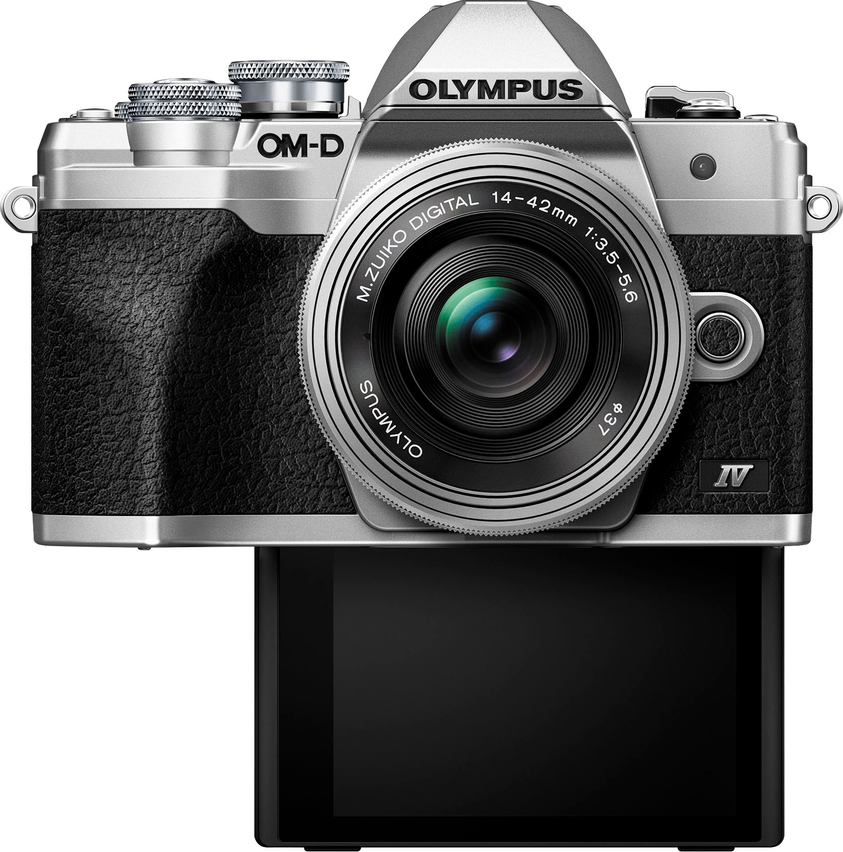 Olympus Systemkamera »E-M10 Mark IV«, M.Zuiko Digital ED 14‑42mm F3,5-5,6 EZ Pancake, 20,3 MP, Bluetooth-WLAN (WiFi), +BLS-50, F-5AC USB-AC Adapter, USB cable, Shoulder Strap