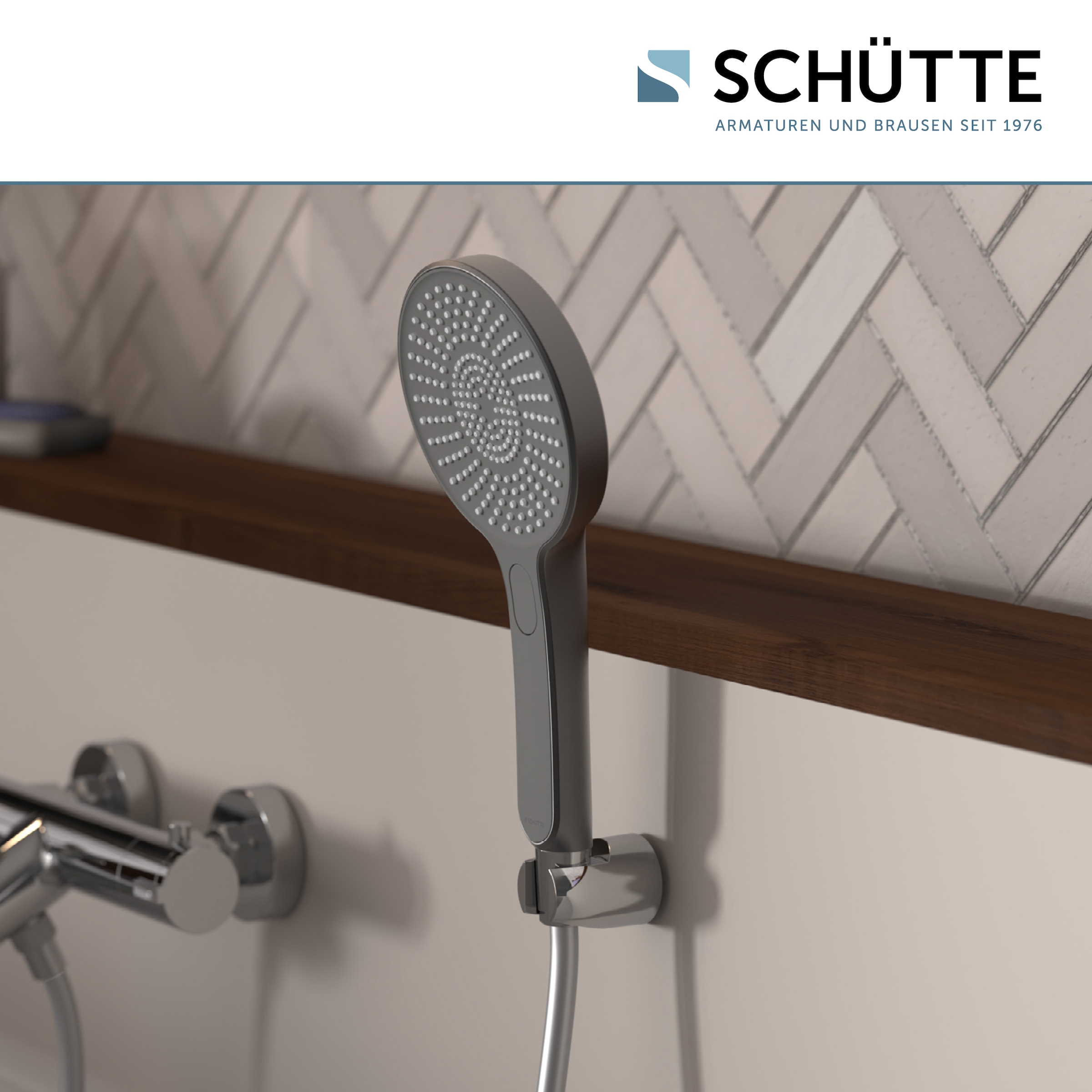 Schütte Handbrause »KARIBIK«, 3-fach verstellbar, mit Antikalknoppen, wassersparend, eckig