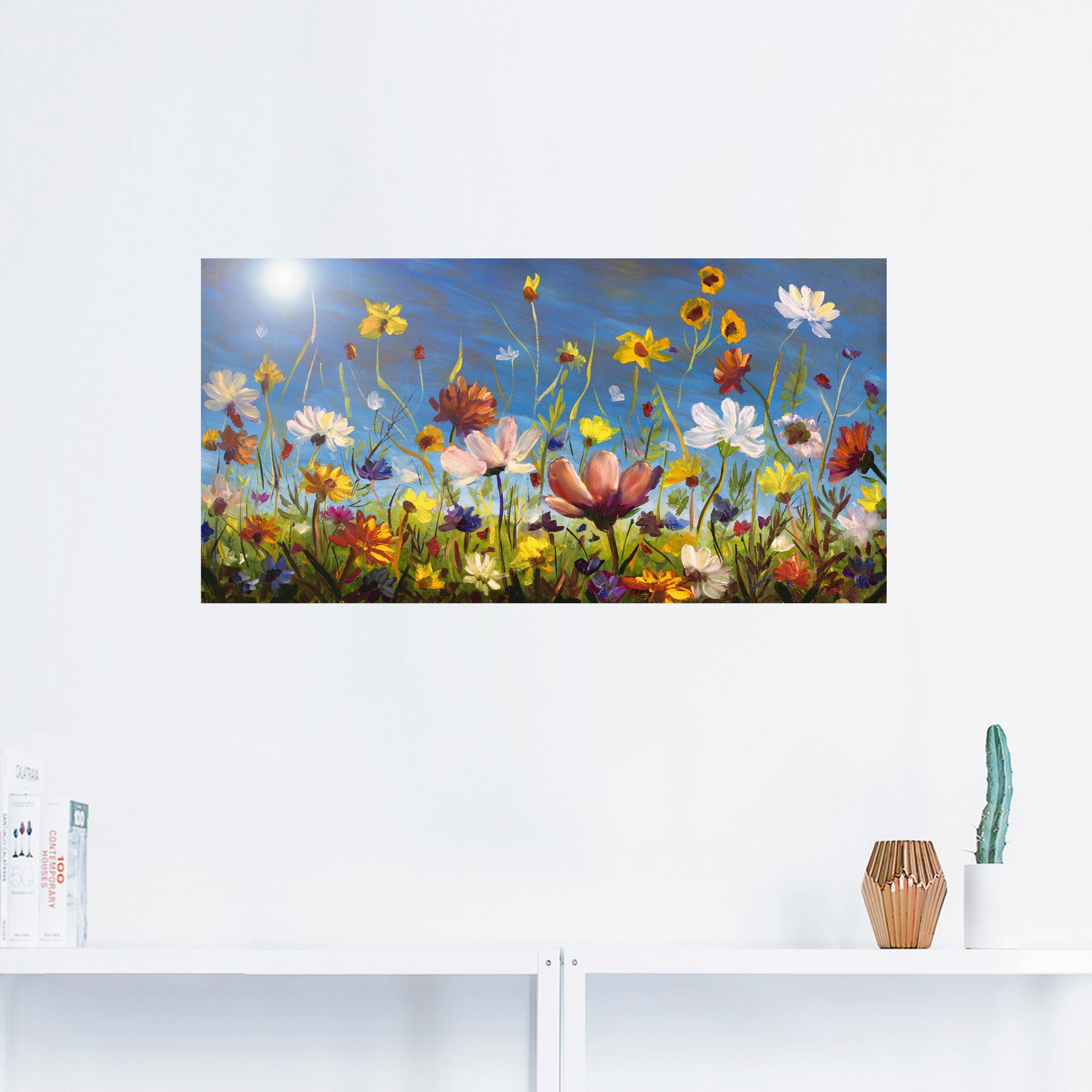 Artland Wandbild »Wildblumenwiese blauer Himmel«, Blumenwiese, (1 St.), als günstig online kaufen