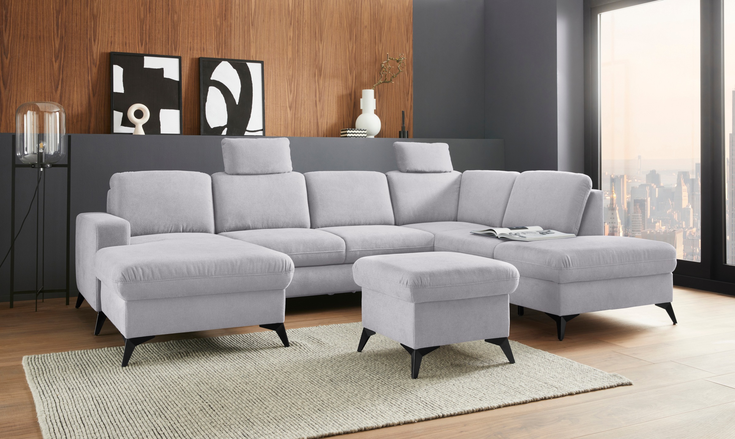 Home affaire Wohnlandschaft »Lolland U-Form« Wahlweise mit Bettfunktion und günstig online kaufen