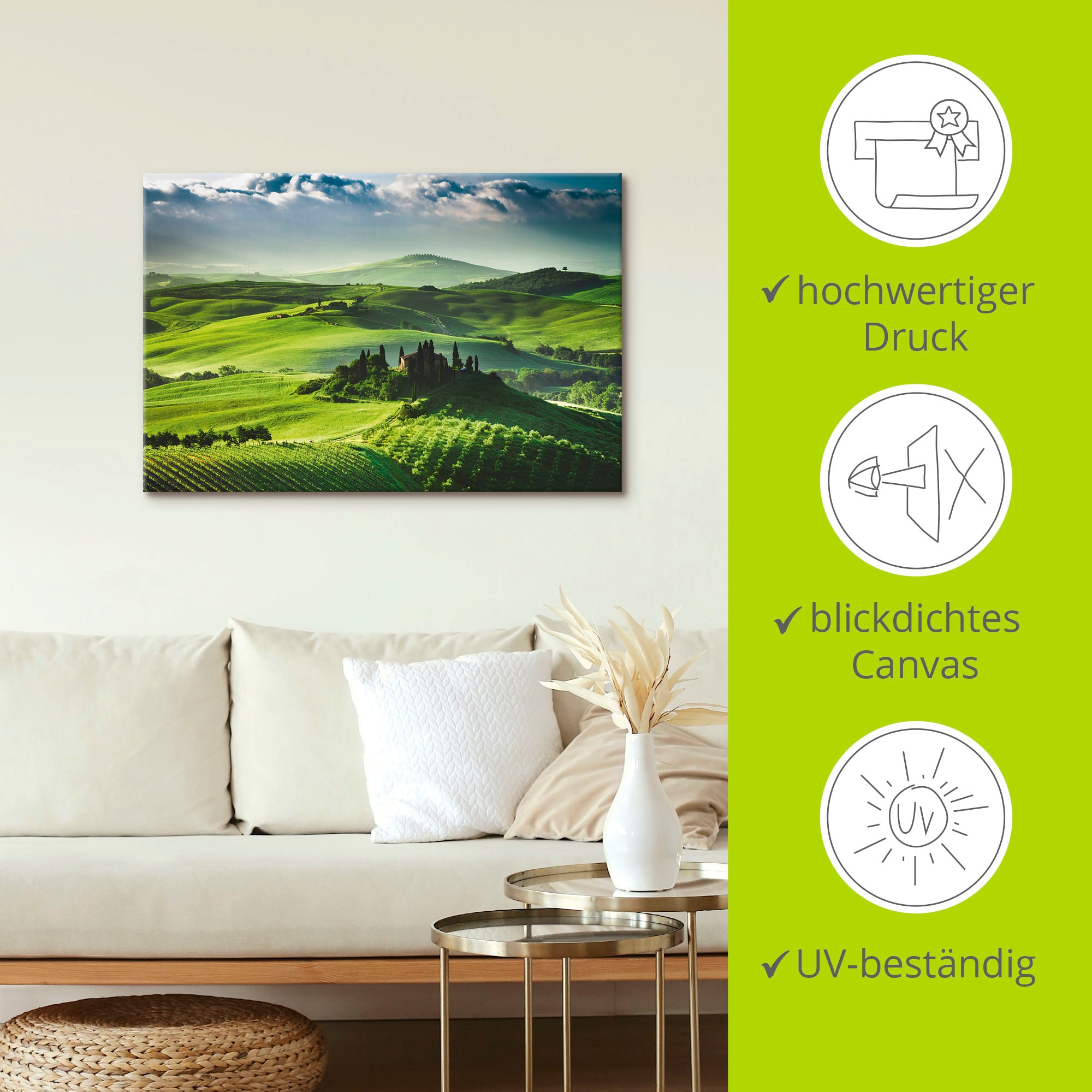 Artland Wandbild »Sonnenaufgang über einer Olivenfarm«, Felder, (1 St.), al günstig online kaufen