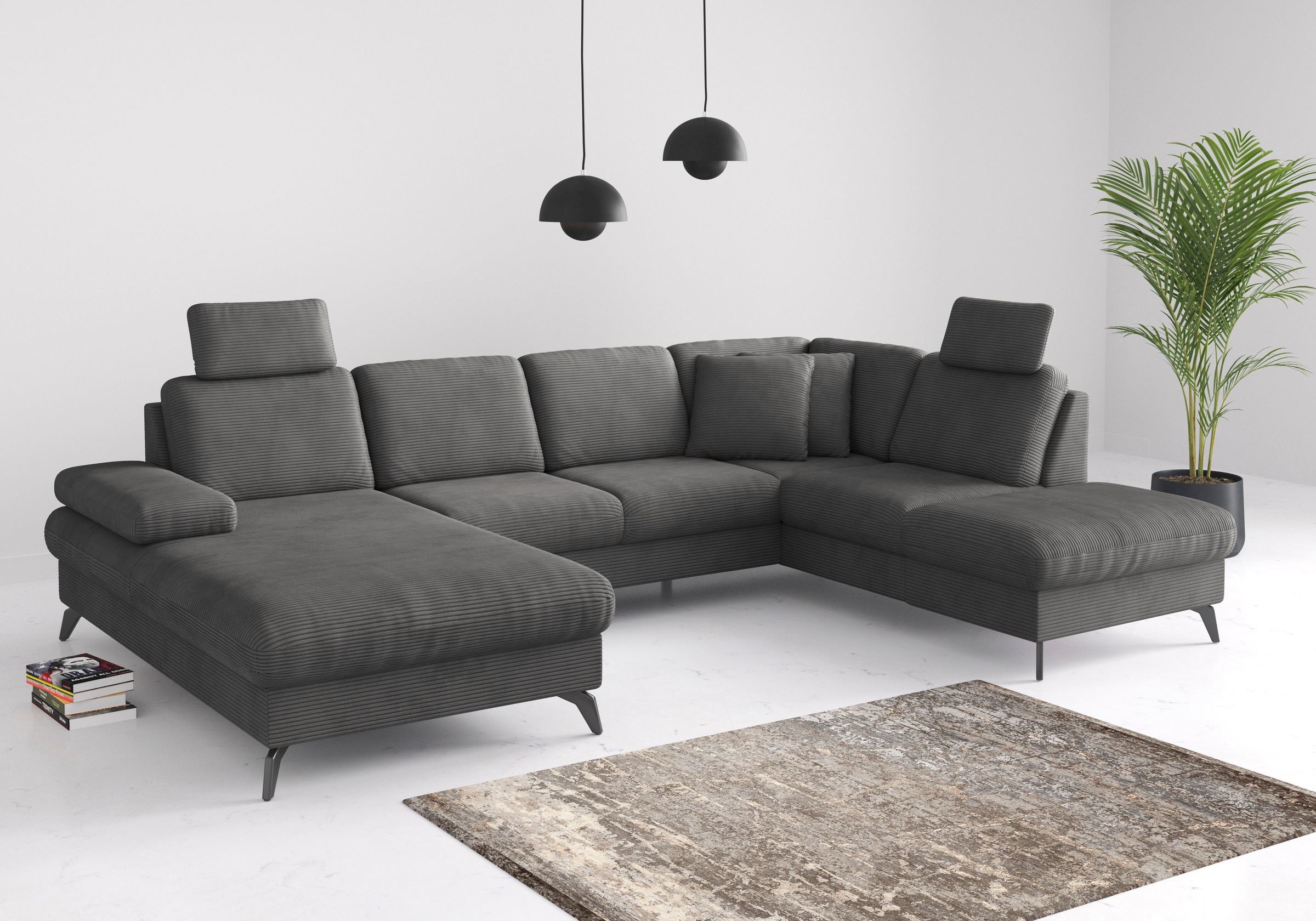sit&more Wohnlandschaft »Morris Jubi U-Form«, inkl. Armteilfunktion und 1 Zierkissen, wahlweise mit Bettfunktion