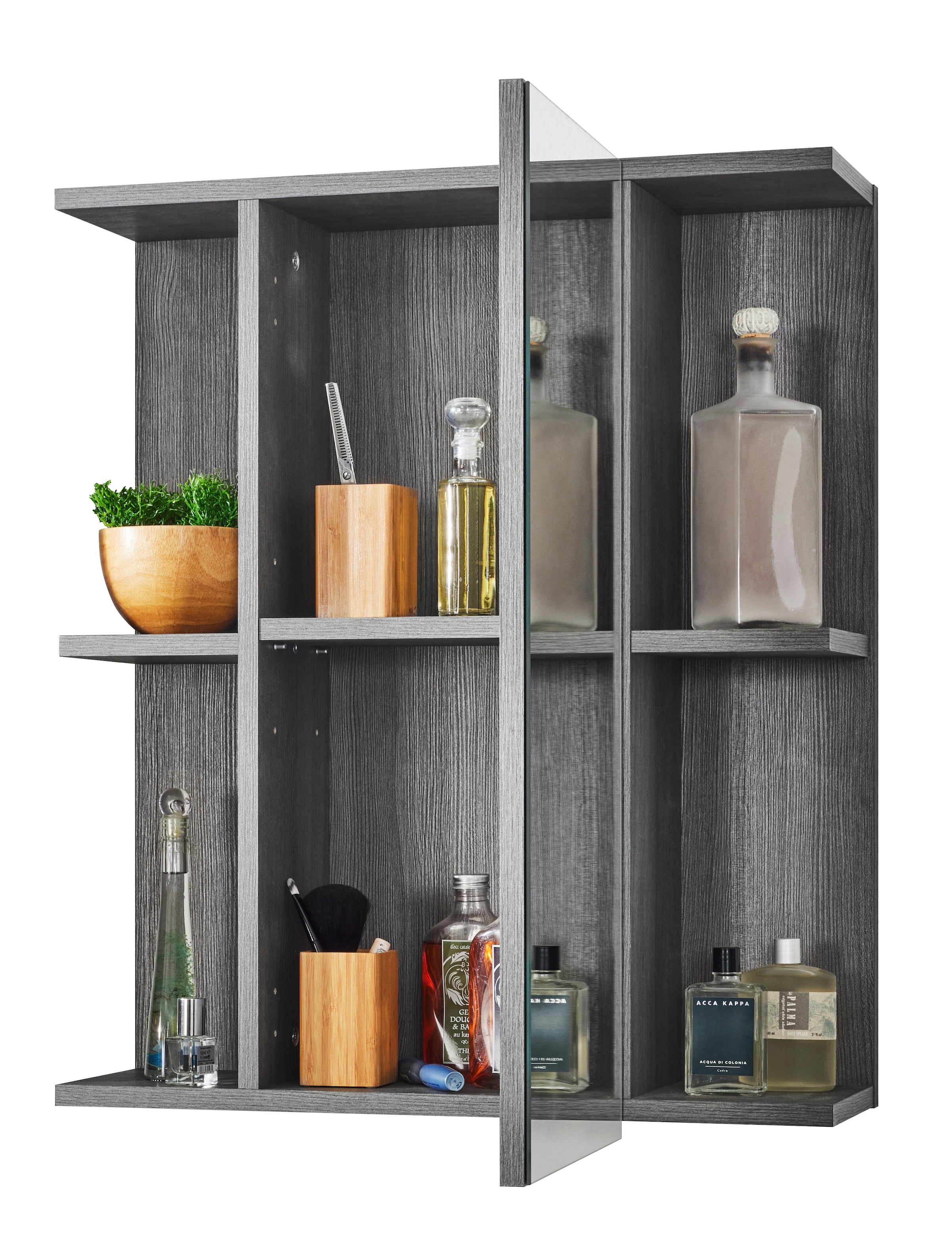 BASIC by Balculina Spiegelschrank »Silver,Badezimmerschrank BxHxT 60x70x20«, (1 St.), Breite 60cm, Tür L/R monierbar, FSC-Mix 70%