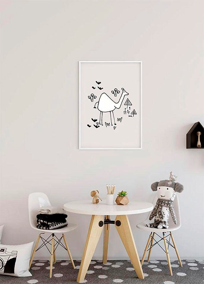 Komar Bild »Scribble Camel«, Tiere, (1 St.), Wandbild zur Dekoration - ohne Rahmen