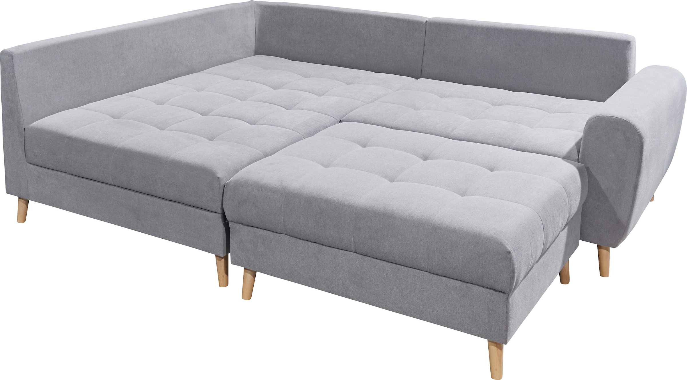 ED EXCITING DESIGN Ecksofa »Alice L-Form«, (Set), mit Hocker & 3 Zierkissen