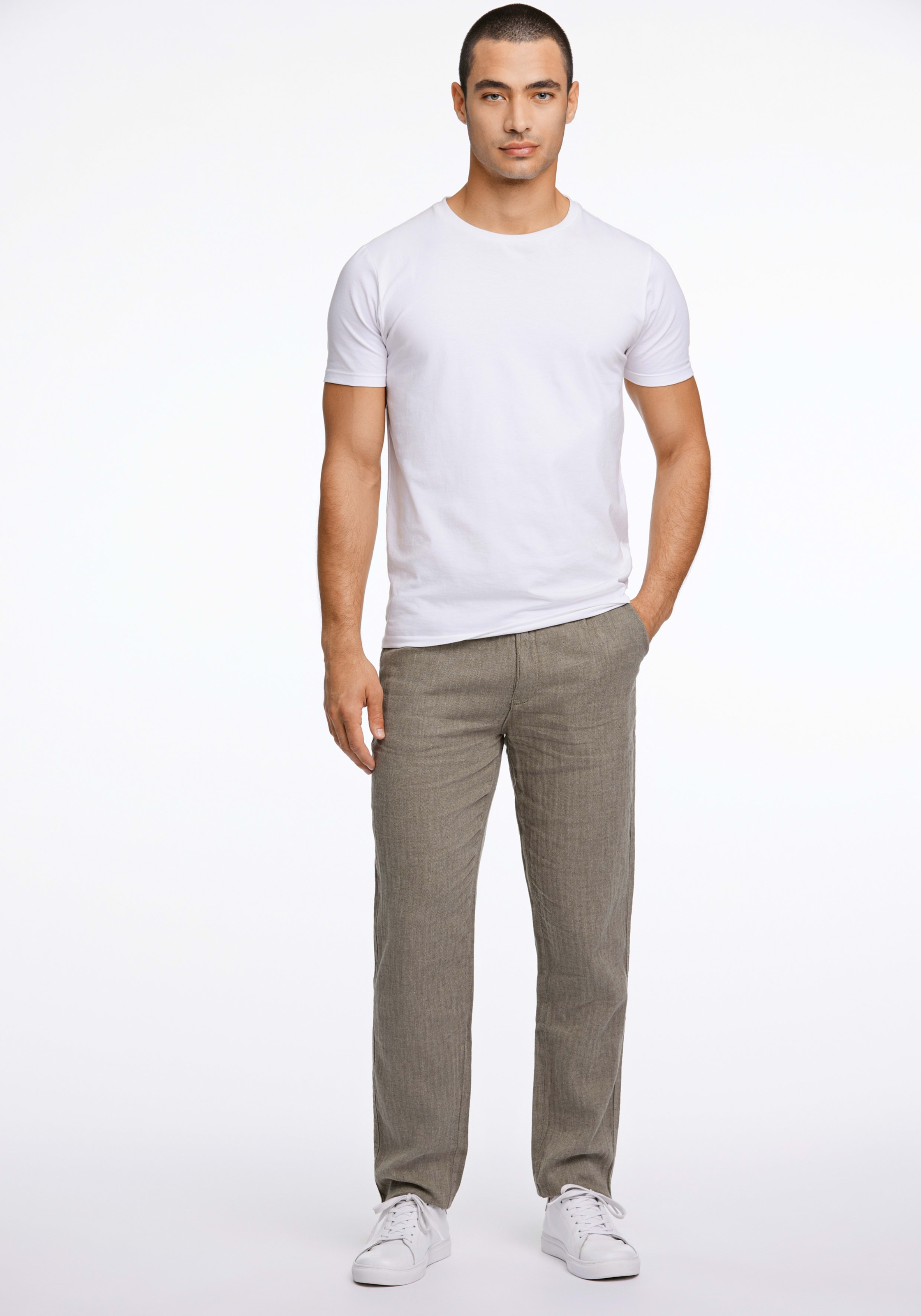 LINDBERGH Leinenhose  mit Kordelzug und elastischem Bund