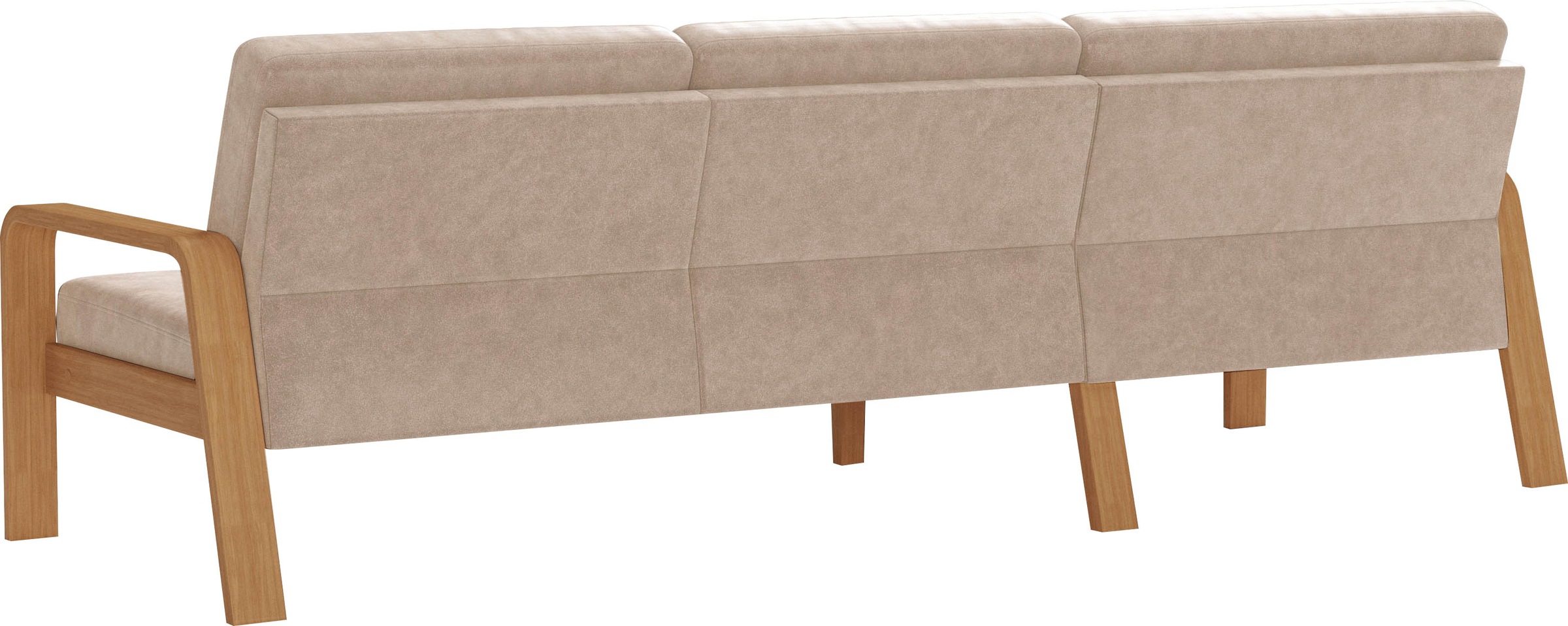 sit&more Ecksofa »Kolding L-Form«, Armlehnen aus eichefarbigem Buchenholz, verschiedene Bezüge und Farben