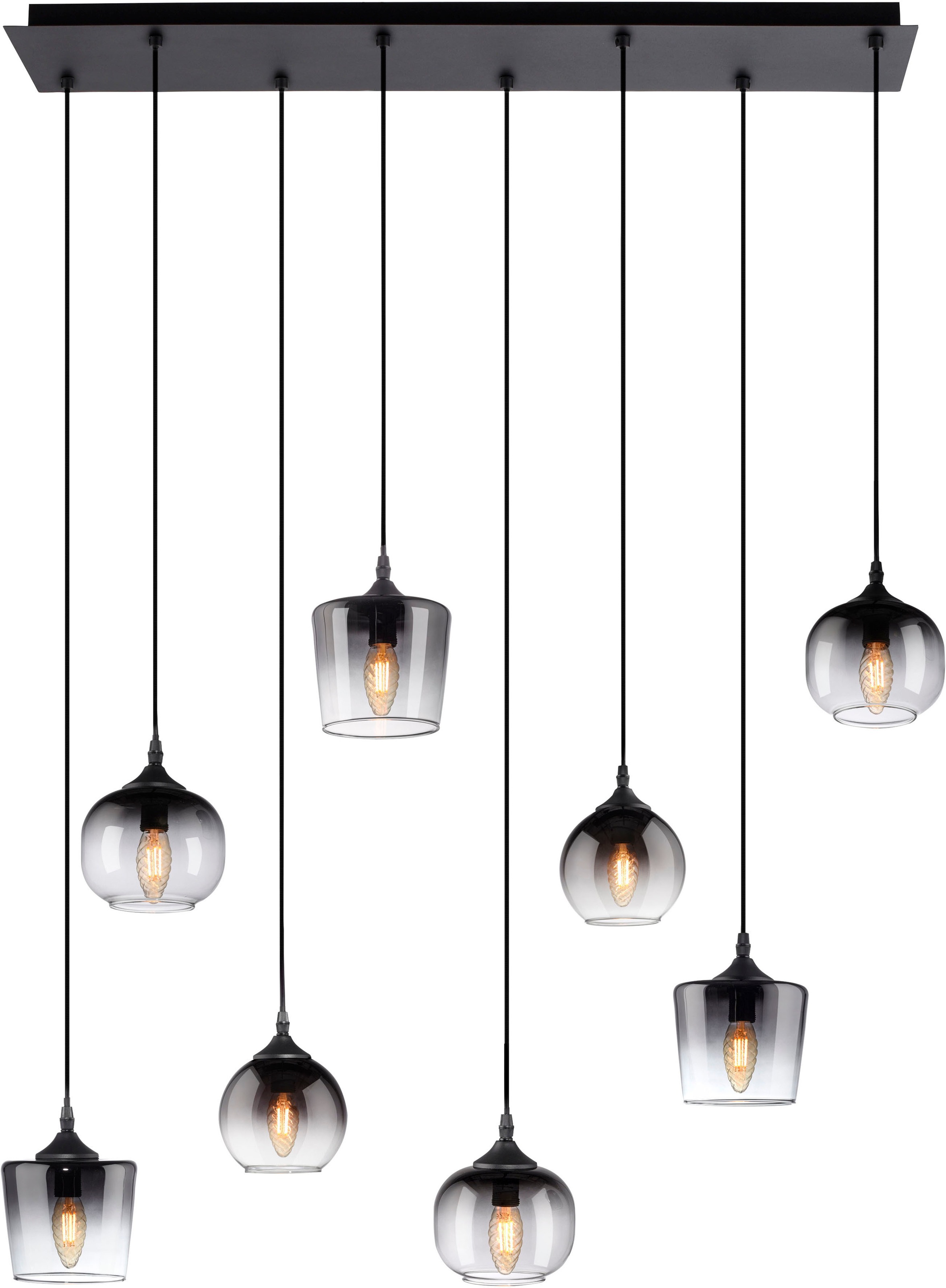 JUST LIGHT Pendelleuchte »ZEA«, 8 flammig, Leuchtmittel E14   ohne Leuchtmi günstig online kaufen