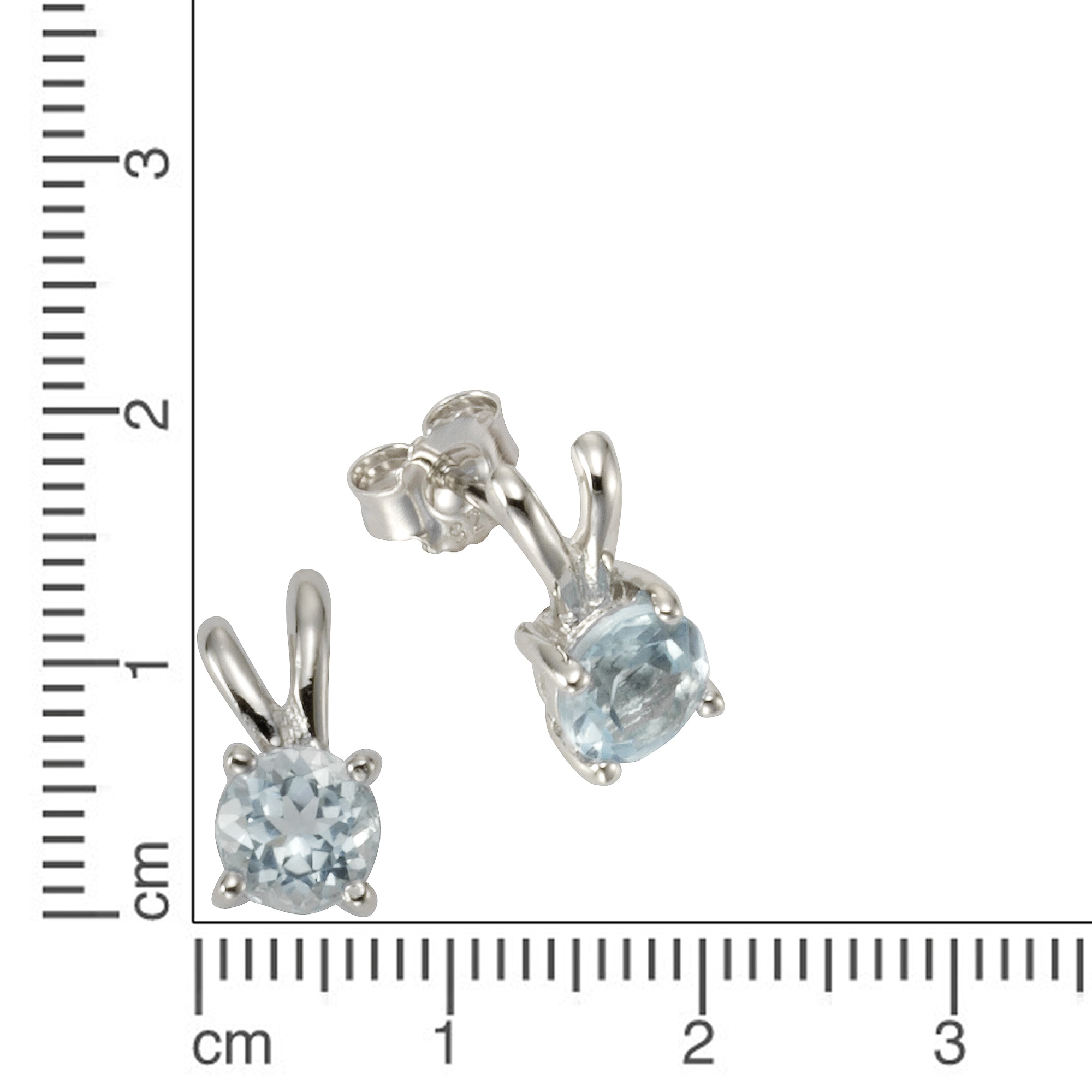Zeeme Fingerring »Silber 925 rhodiniert mit Blautopas (beh.)«