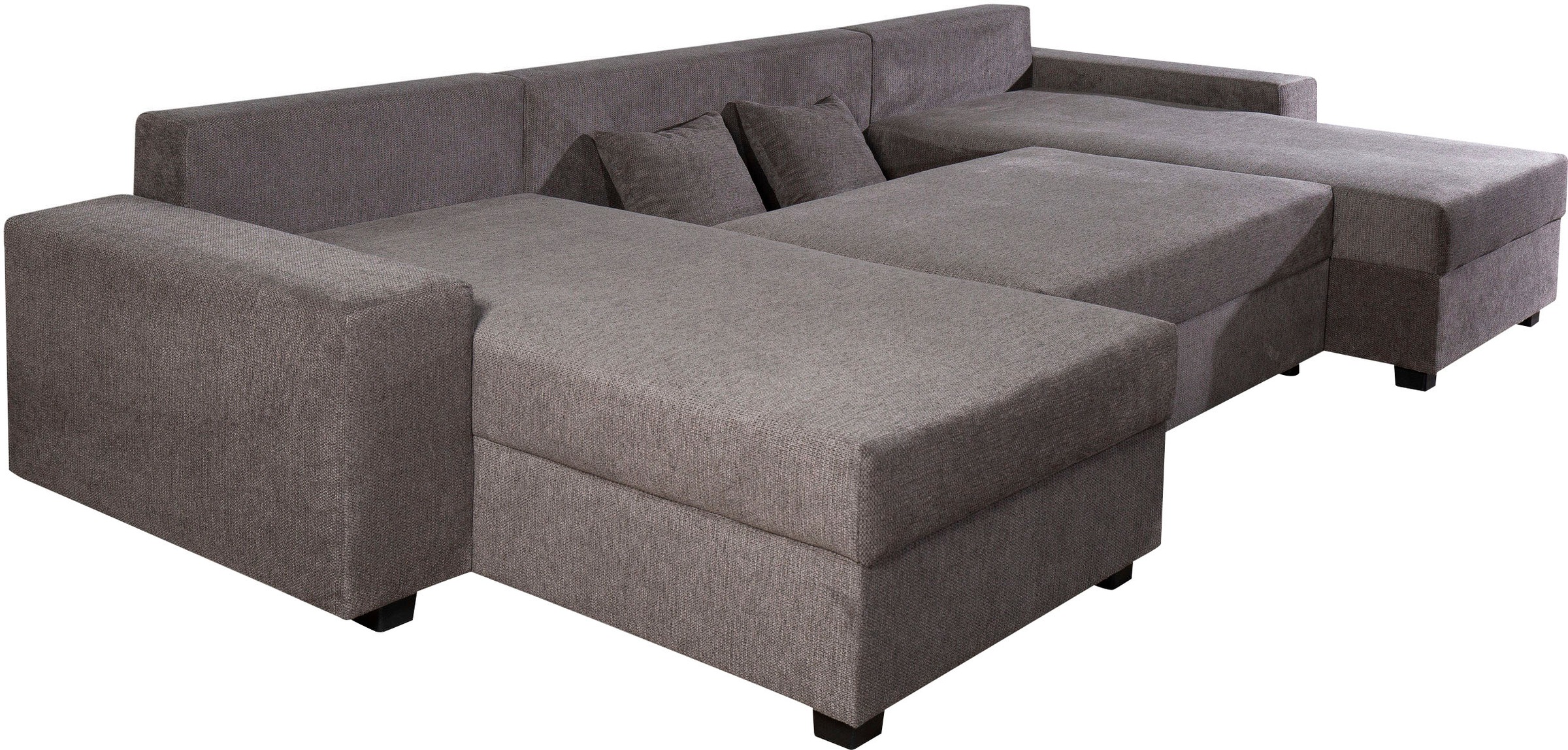 OTTO home Wohnlandschaft »Alexa U-Form, B: 313 cm« Bettfunktion, Bettkasten & 4 Zierkissen, Federkern