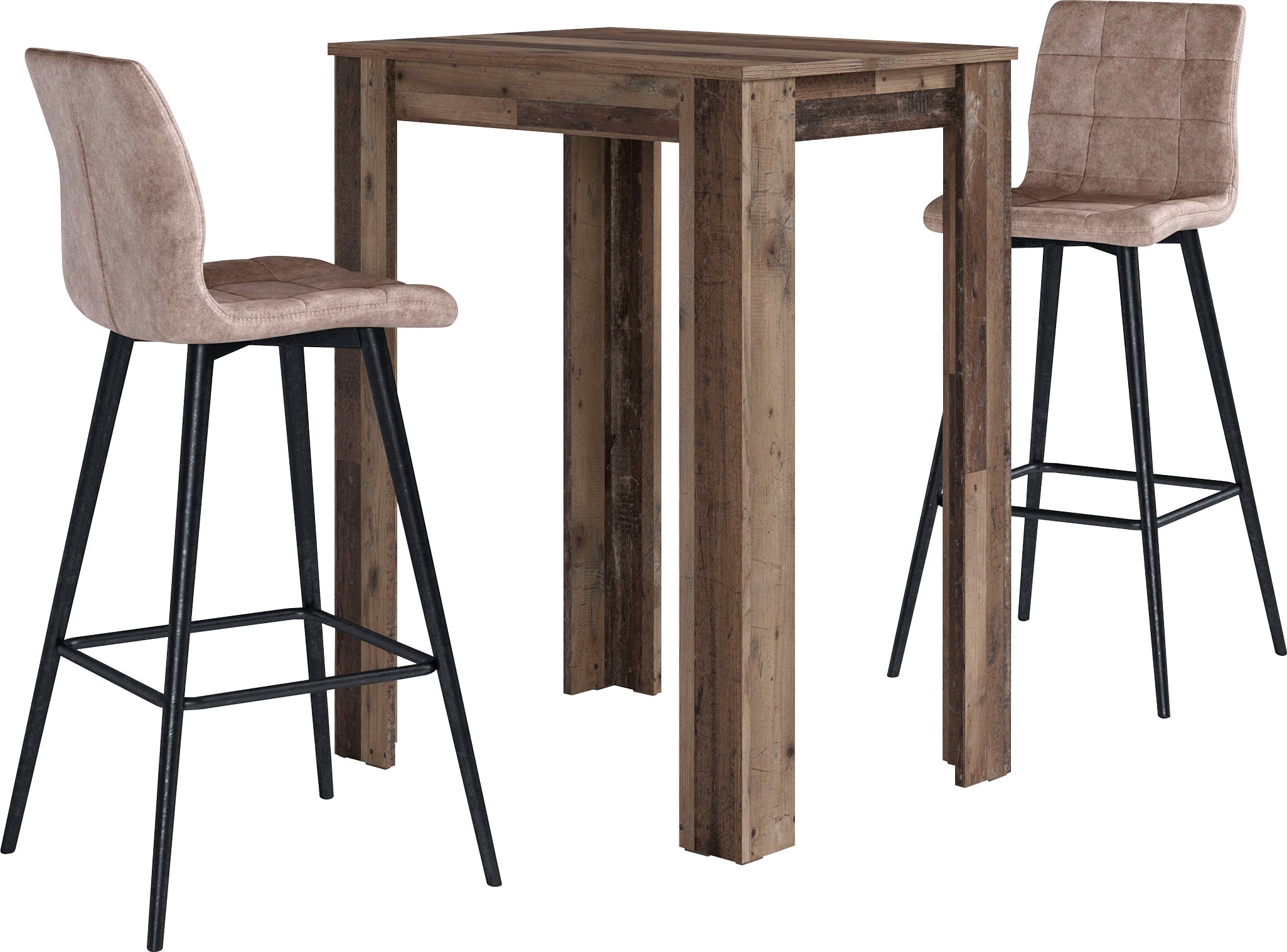 Homexperts Barhocker »Sarah«, (Set, 2er),Bezug in Microfaser Vintage oder Webstoff, mit Fußreling