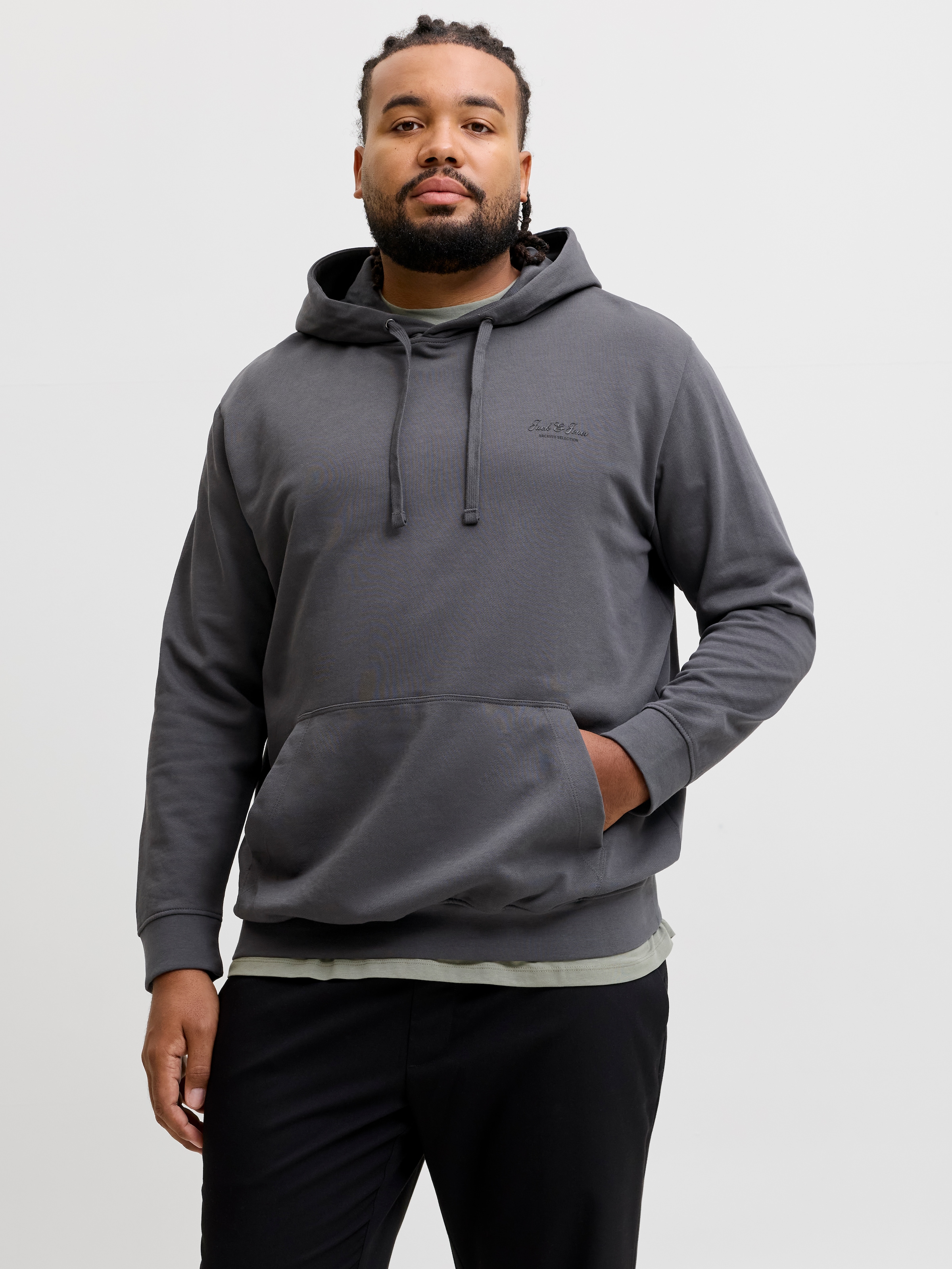 Jack & Jones PlusSize Kapuzensweatshirt »JJEARCHIVE GRAPHIC SWEAT HOOD SN PLS«, Baumwollmischung, regular fit
