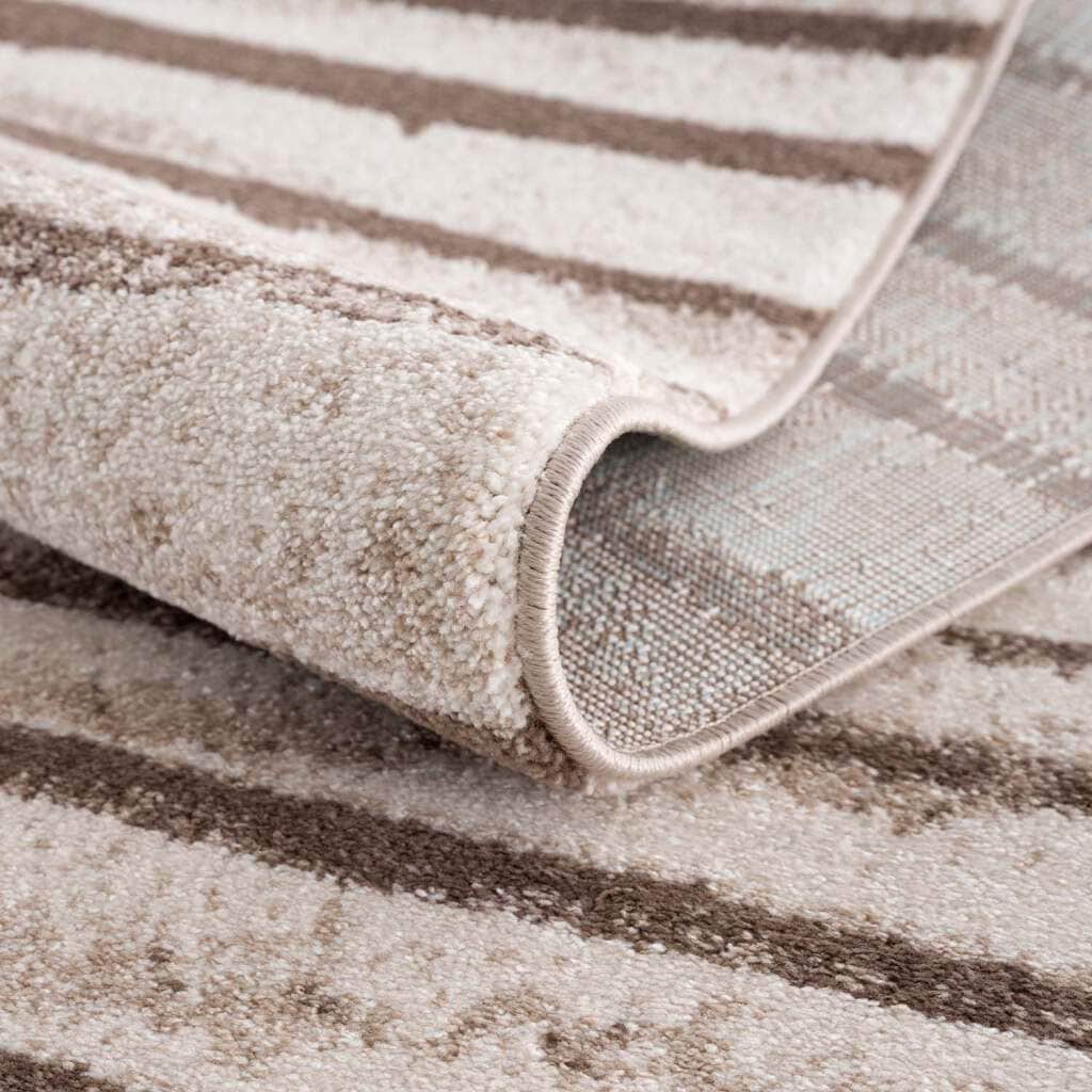 Carpet City Teppich »Moda«, rund, 11 mm Höhe, Kurzflor, Streifen-Muster, Weicher Flor
