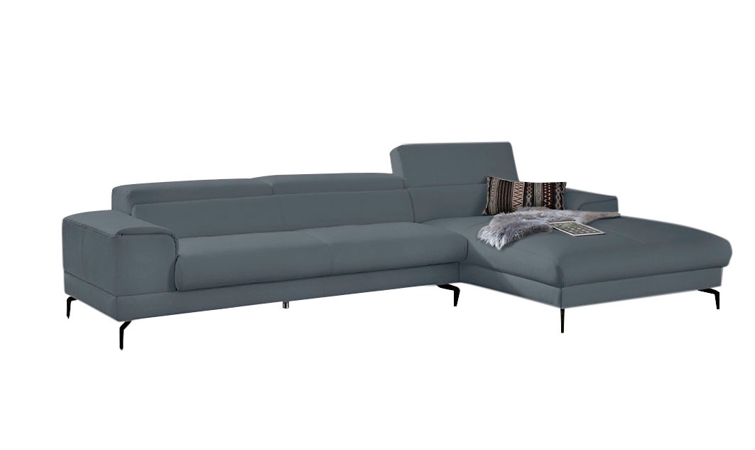 W.SCHILLIG Ecksofa »piedroo, Designsofa mit tollem Sitzkomfort, bequem, L-Form«, Kopfteilverstellung, wahlweise mit Sitztiefenverstellung, Breite 343cm