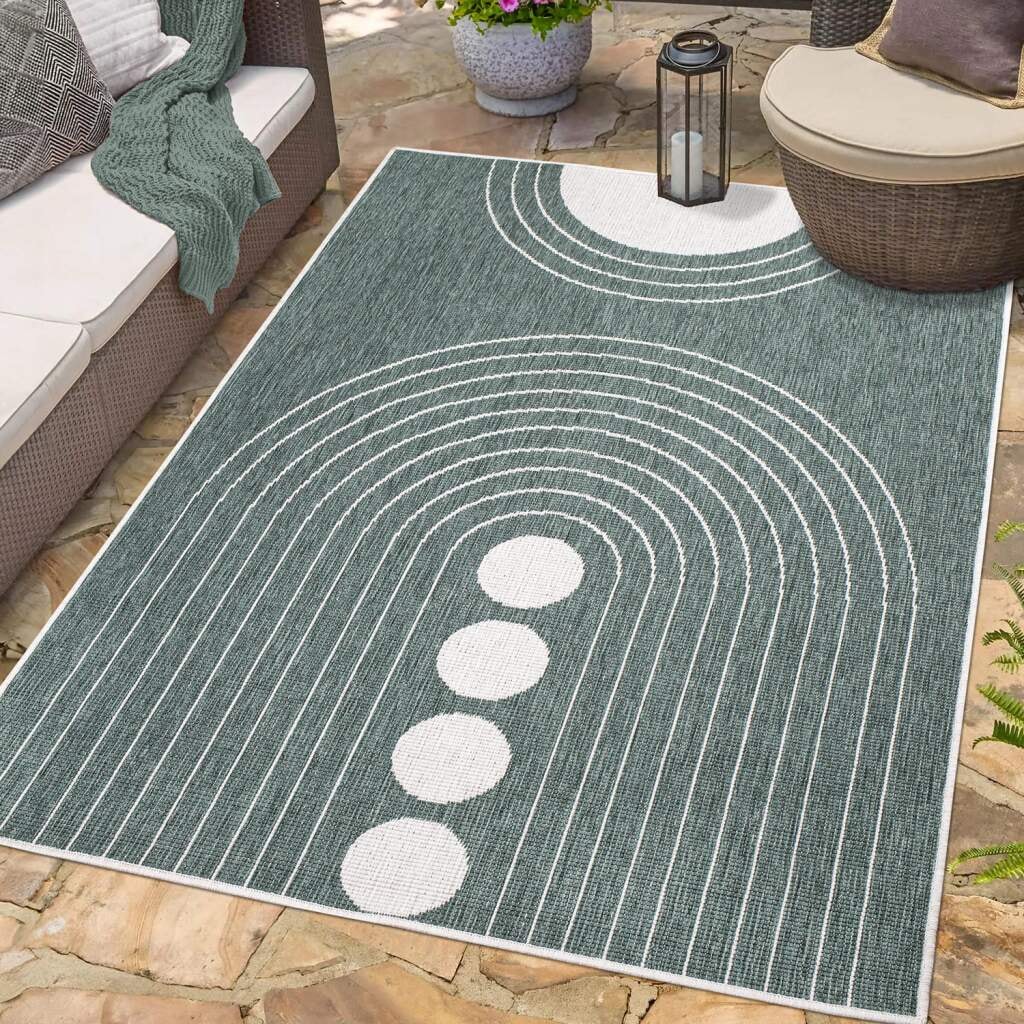 Carpet City Outdoorteppich »DUO RUG 5739«, rechteckig, 5 mm Höhe, Wendeteppich Wetterfest In- & Outdoor, Balkon, Terrasse, Wohnzimmer