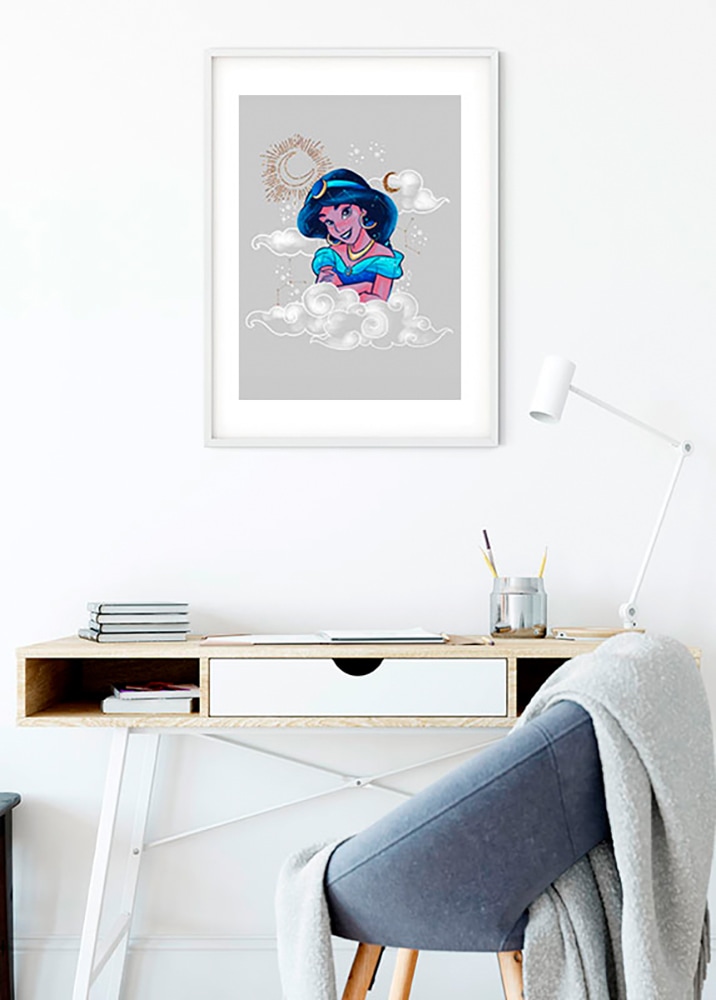 Komar Bild »Jasmin Clouds«, Disney, (1 St.), Wandbild zur Dekoration im Kinderzimmer - ohne Rahmen