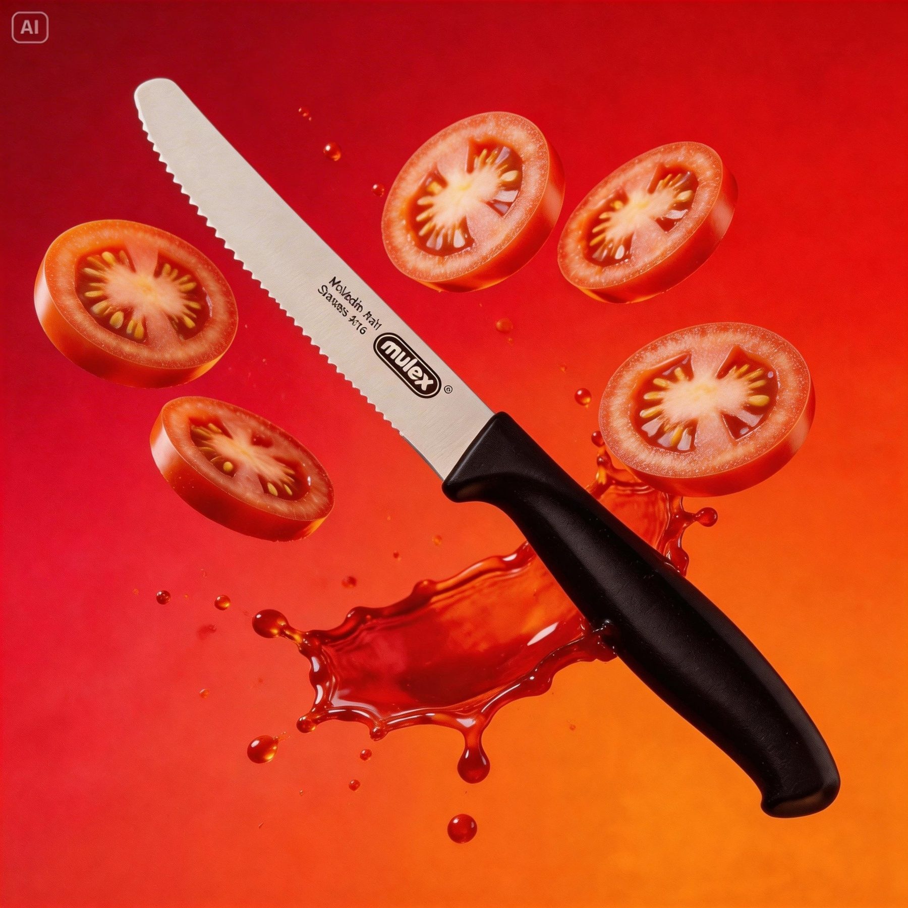 Mulex Kochmesser (1tlg.), extra scharferWellenschliff und ergonomischer Griff