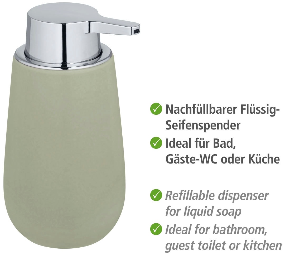 WENKO Seifenspender »Badi«, (1 tlg.), Lindgrün, Keramik, 320 ml
