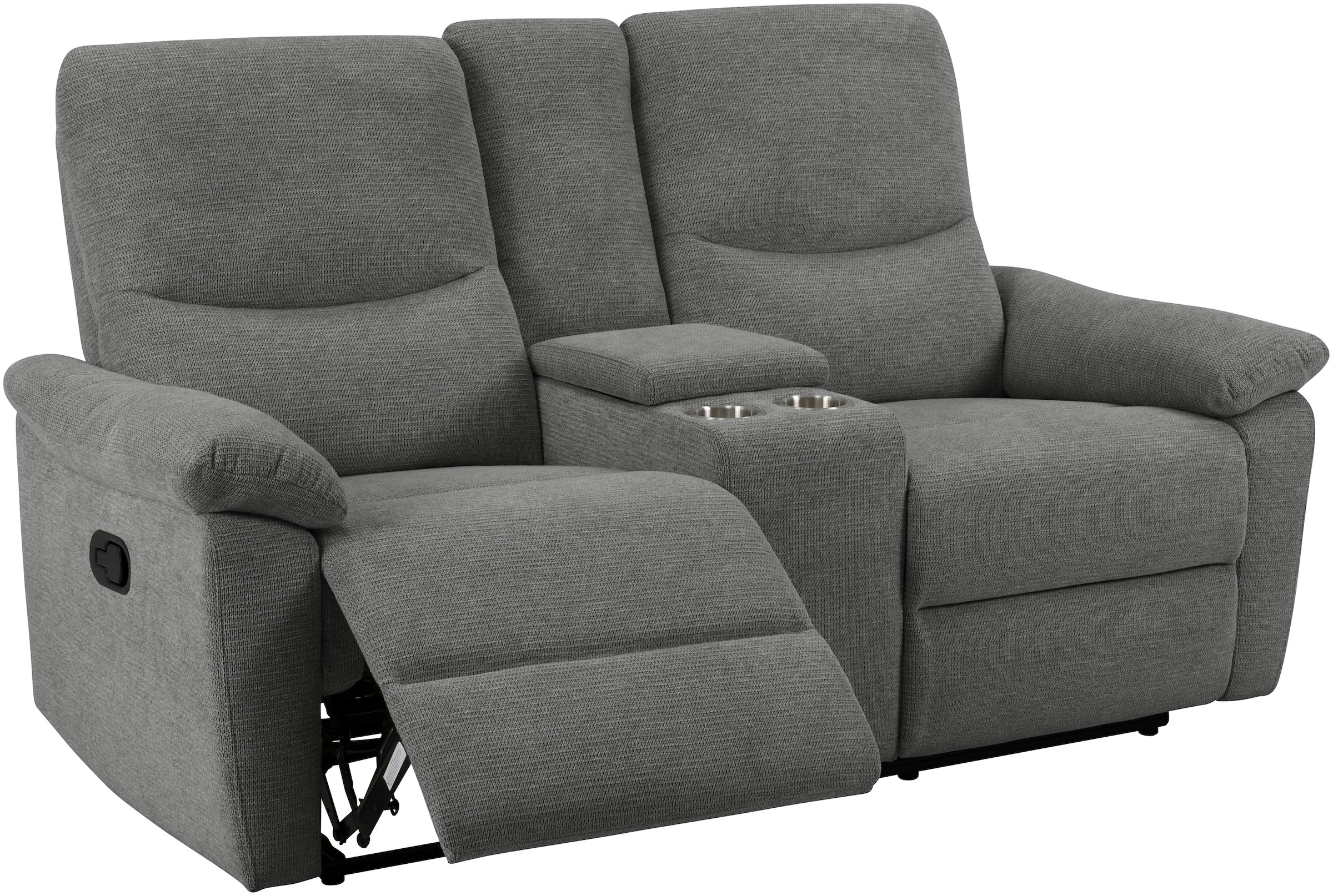 Home affaire 2-Sitzer »ODILON, 2er-Kinosofa, TV-Sessel, Mulitmedia-Sofa, Struktur, USB A/C,«, Relaxfunktion manuell u. elektrisch, Getränkehalter, Staufach