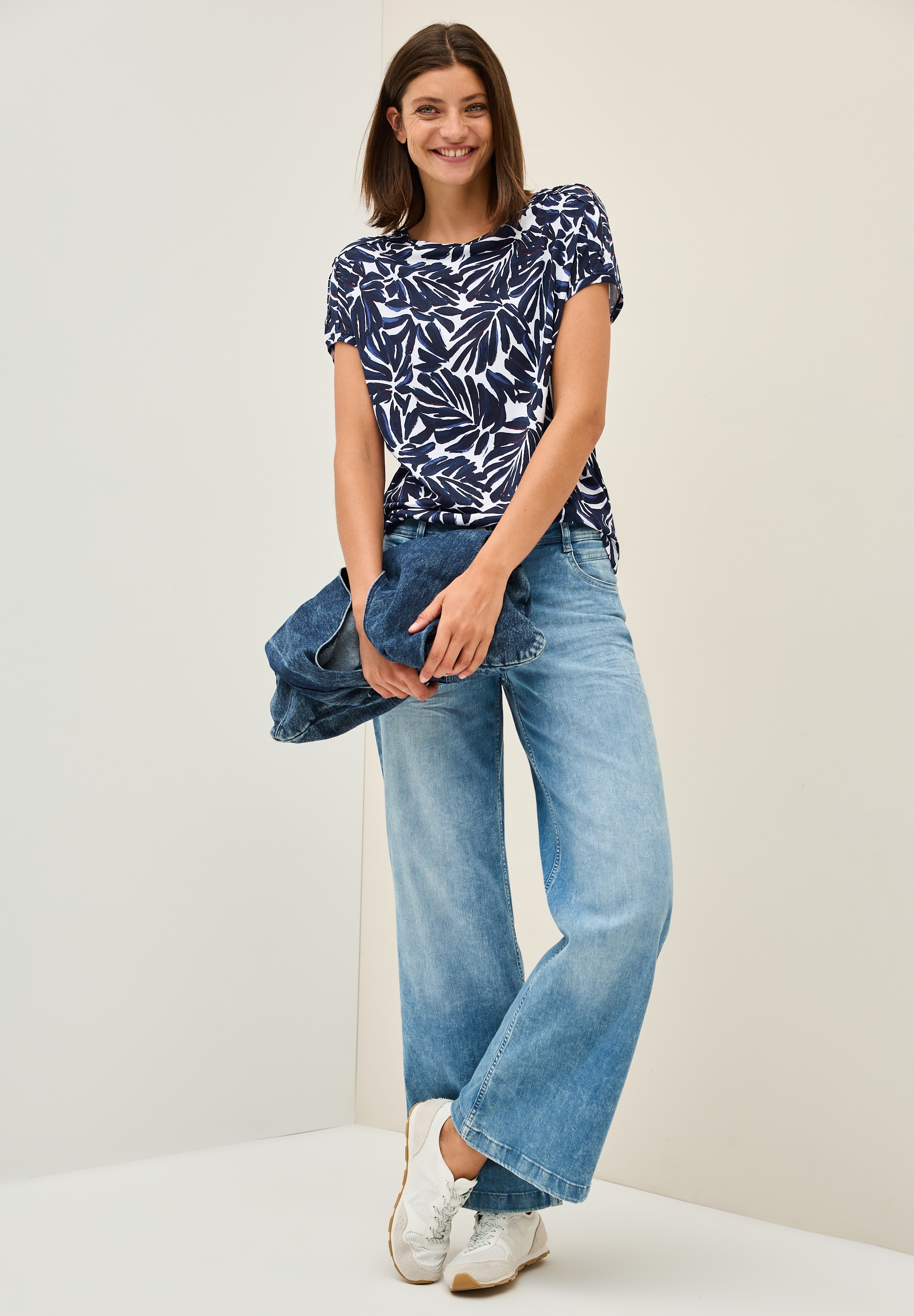 Cecil T-Shirt, mit Knopfdetail an den Schultern und grafischem Print