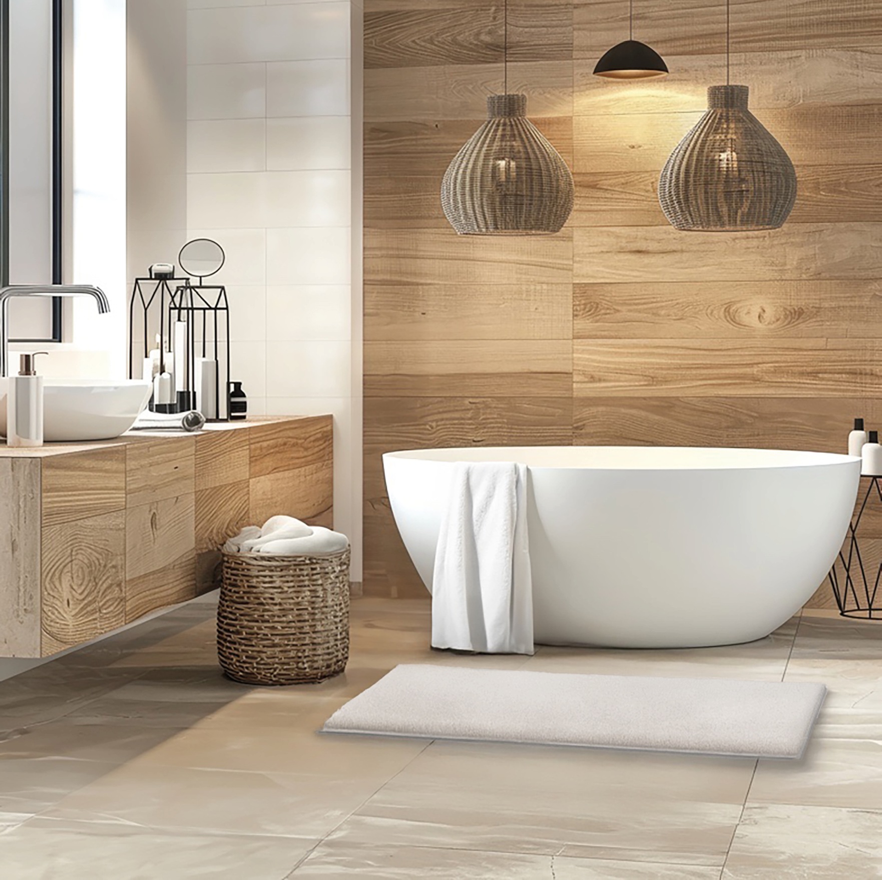Grund Badematte »Molena«, rutschhemmend beschichtet, fußbodenheizungsgeeignet, Hoher LUXURYSOFT-Flor aus Polyester, 5 Jahre Garantie