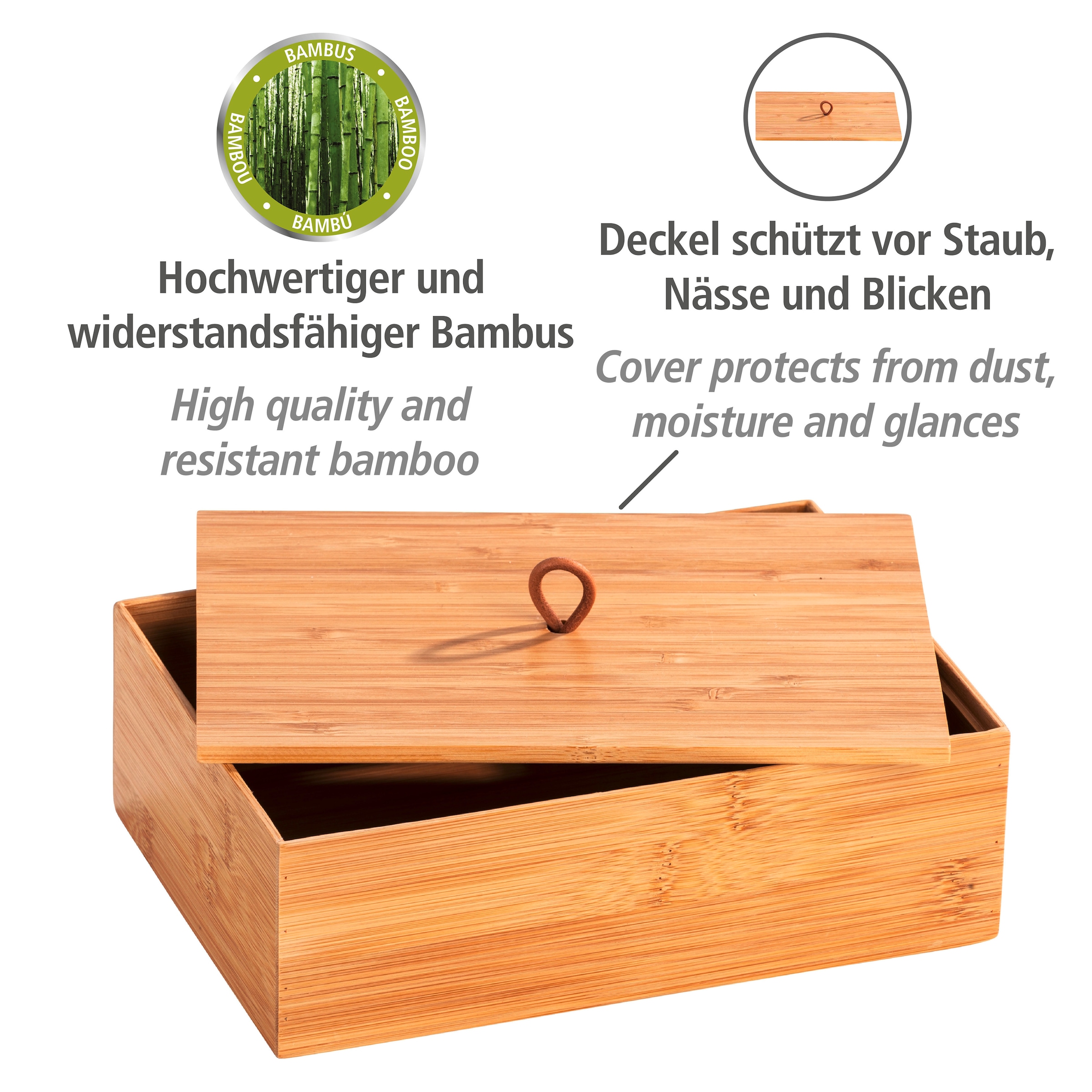WENKO Aufbewahrungsbox »Terra«, (1 St.), mit Deckel und praktischer Schlaufe