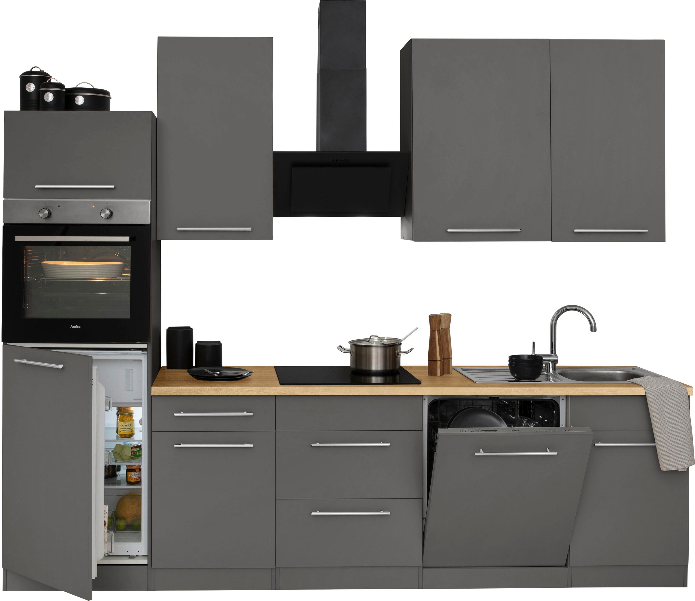 wiho Küchen Küchenzeile »Unna«, ohne E-Geräte, Breite 280 cm