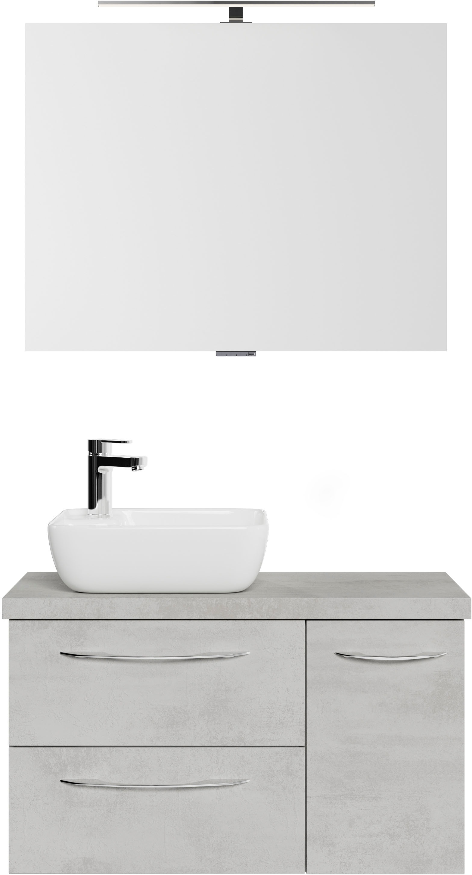 Saphir Badmöbel-Set »Serie 4035 2-teilig, Keramik-Aufsatzbecken mit LED-Spi günstig online kaufen