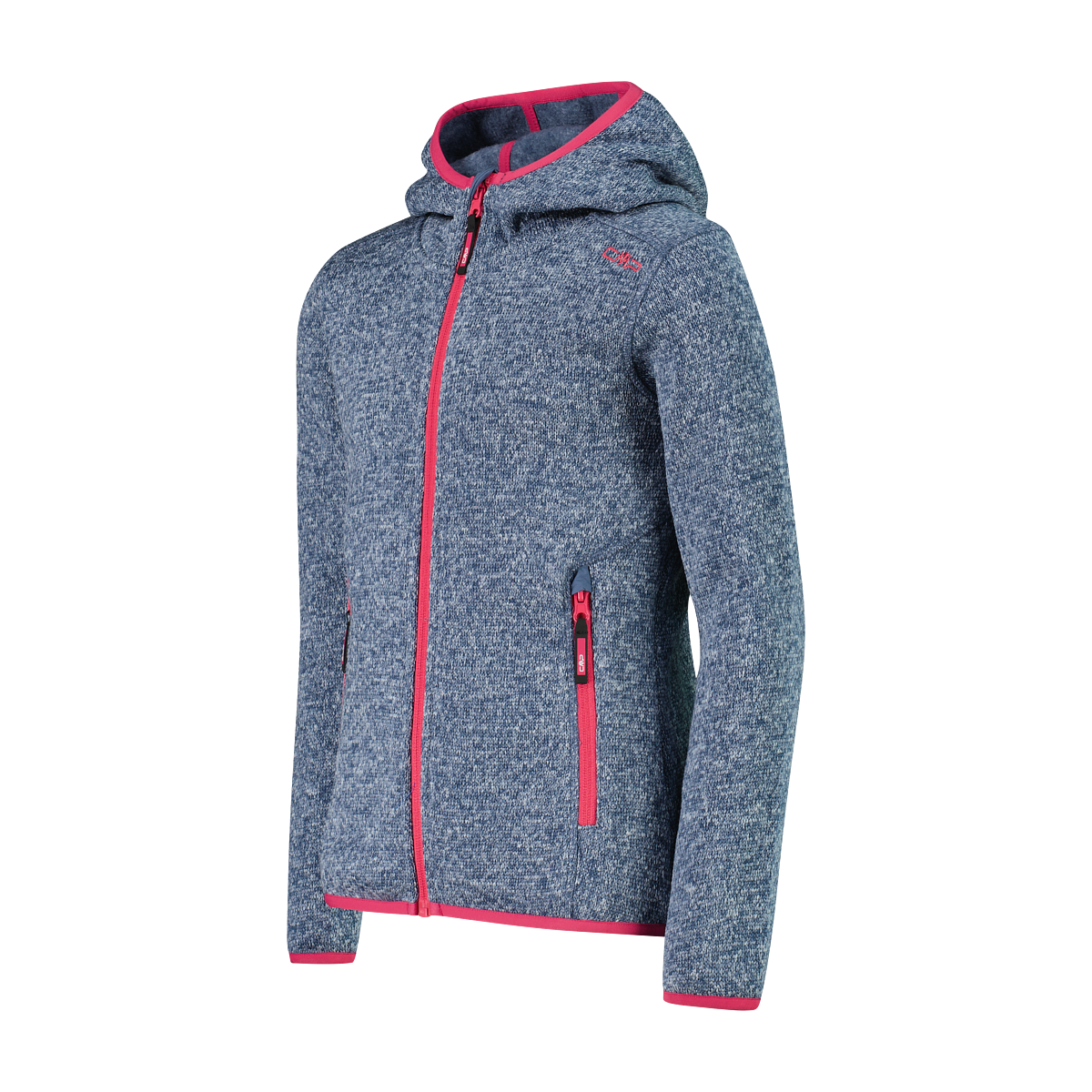 CMP Strickfleecejacke mit Kapuze Übergangsjacke für Kinder, mit Kapuze, mit Reißverschlusstaschen