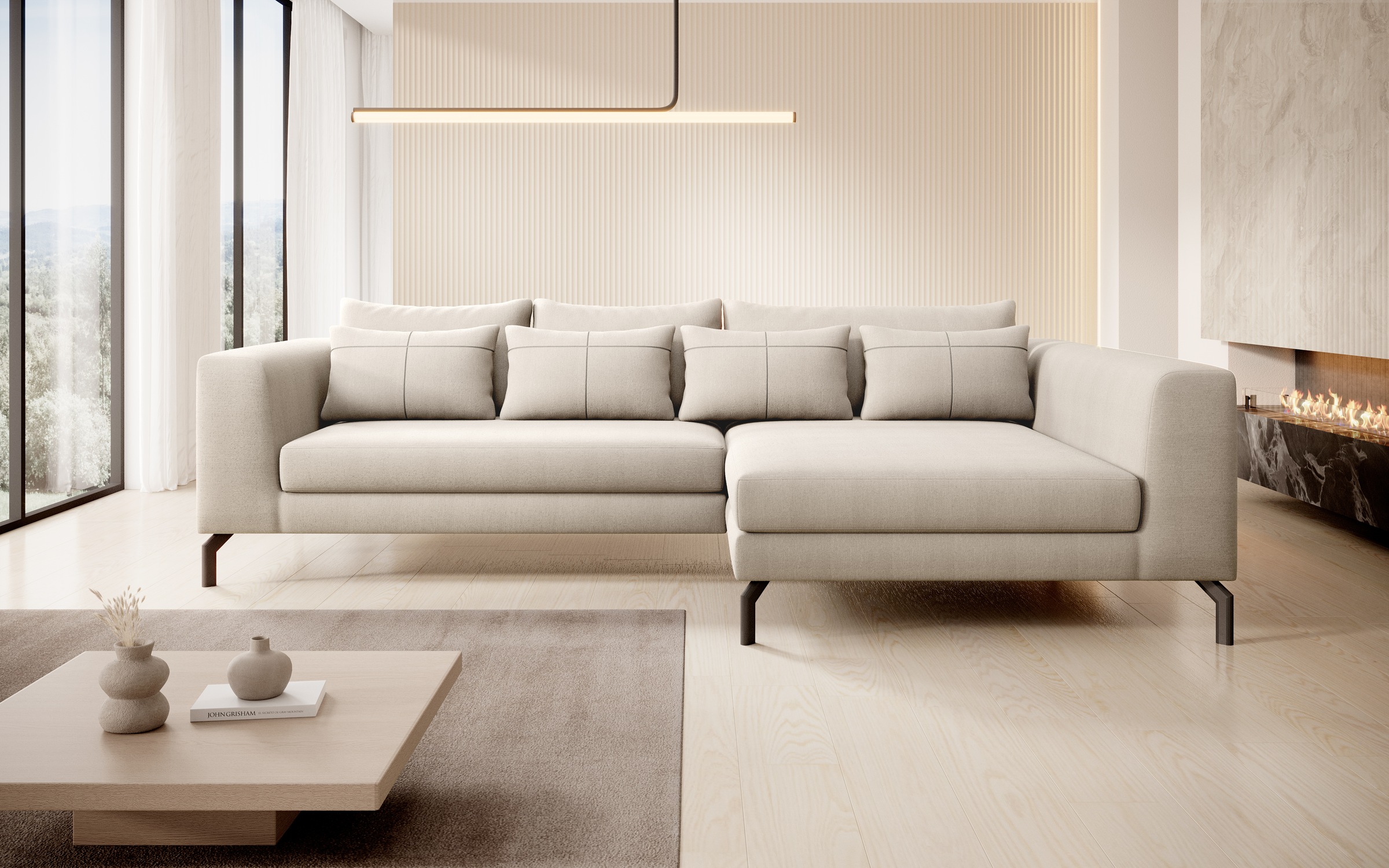INOSIGN Ecksofa »Cross, mit softem Sitz, L-Form, wendbare Zierkissen, Breit günstig online kaufen