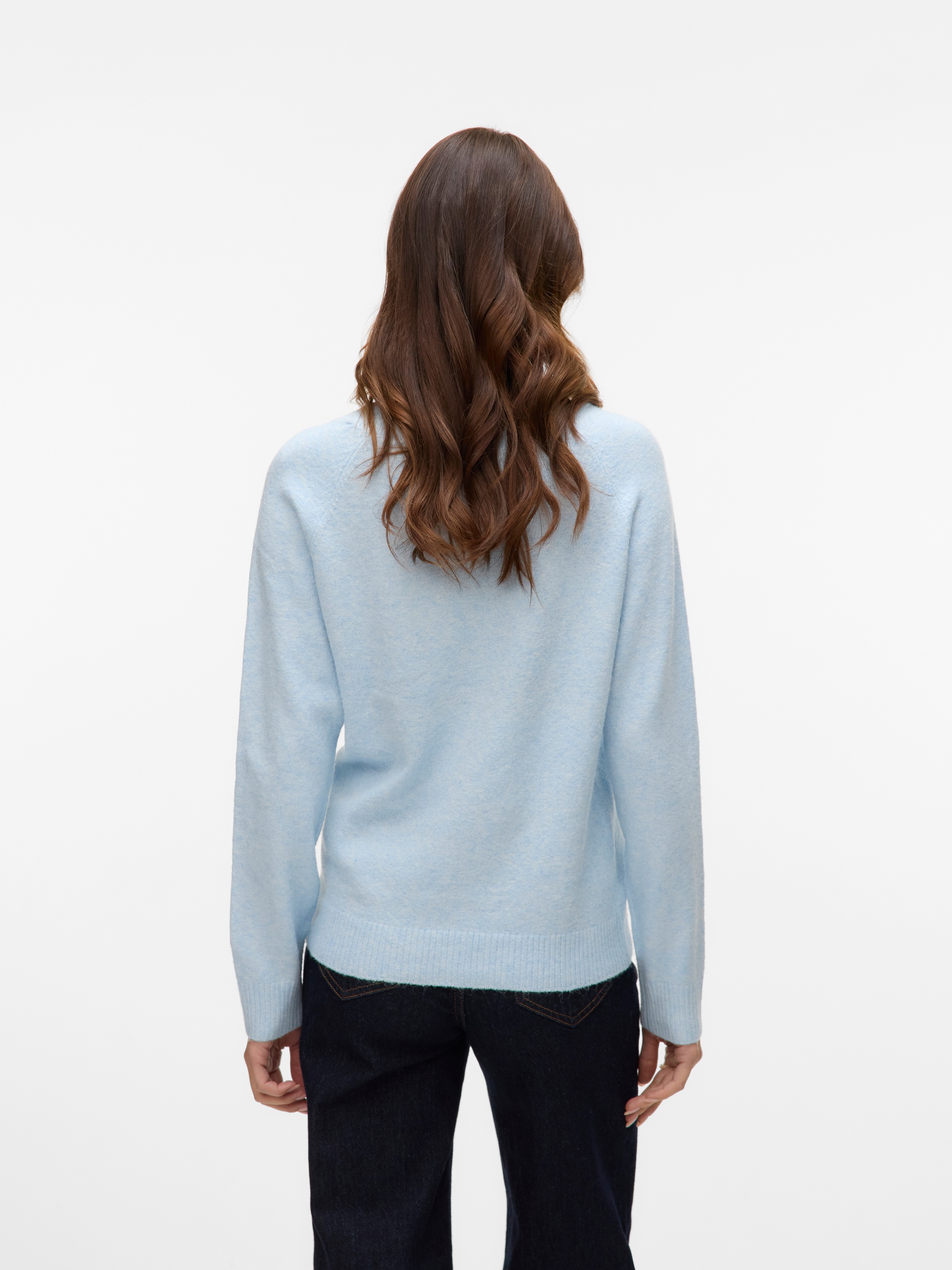 Vero Moda Rundhalspullover »VMDOFFY LS O-NECK BLOUSE GA NOOS« Materialmix, regular fit