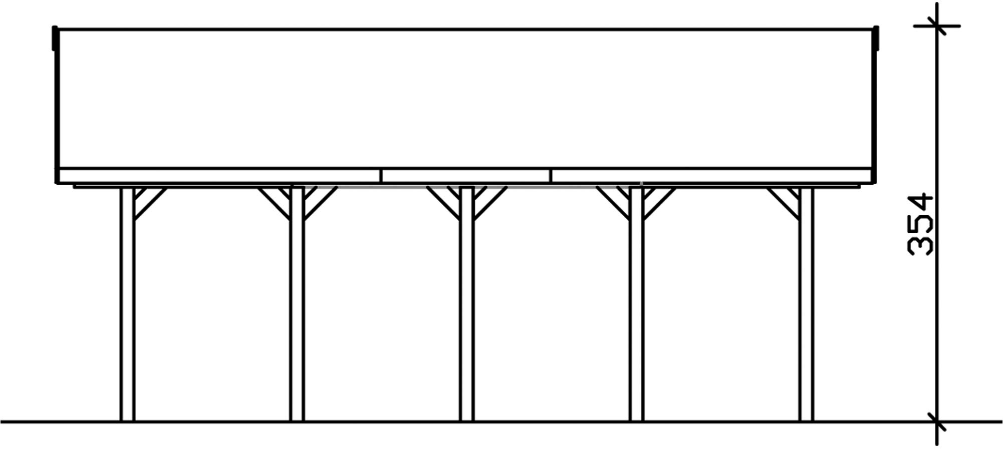 Skanholz Doppelcarport »Wallgau«, Nadelholz, 530 cm, Grün, mit schwarzen Dachschindeln