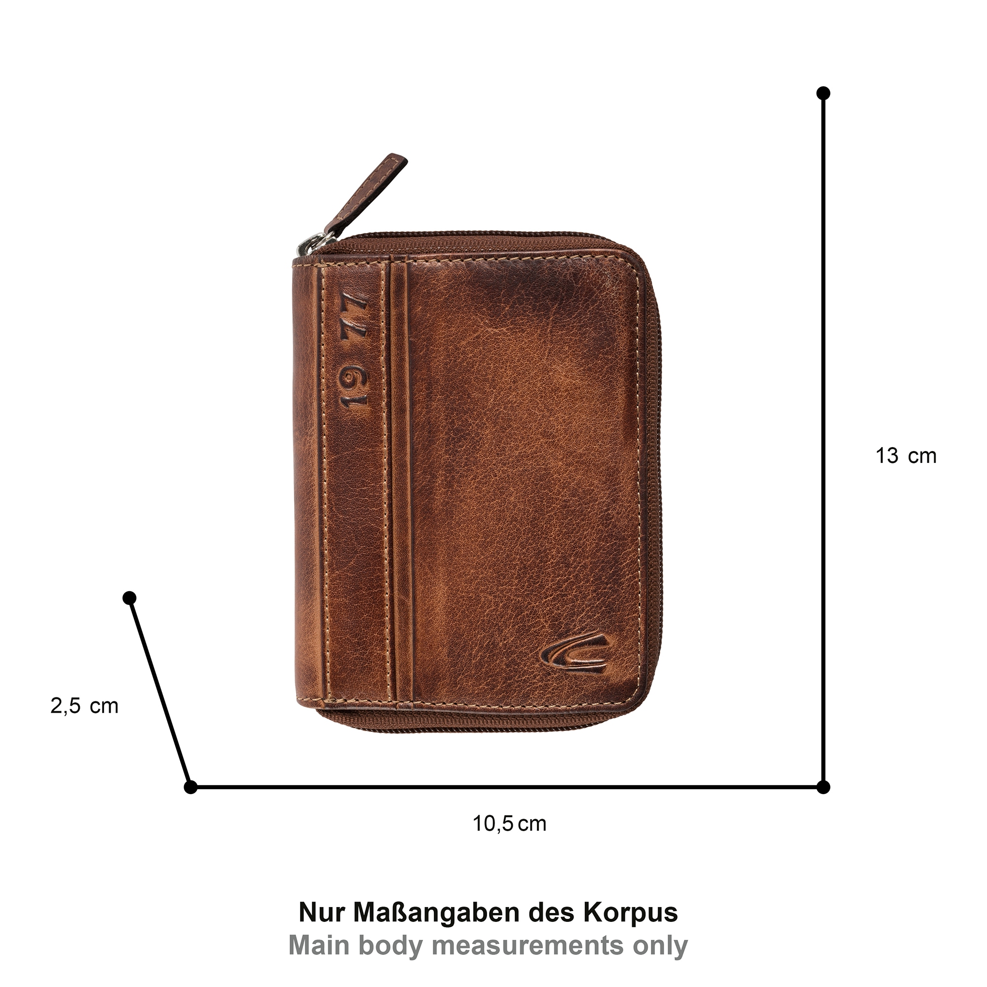 camel active Geldbörse »Melbourne« aus hochwertigem Rindsleder mit kernigen Nähten im Used Look