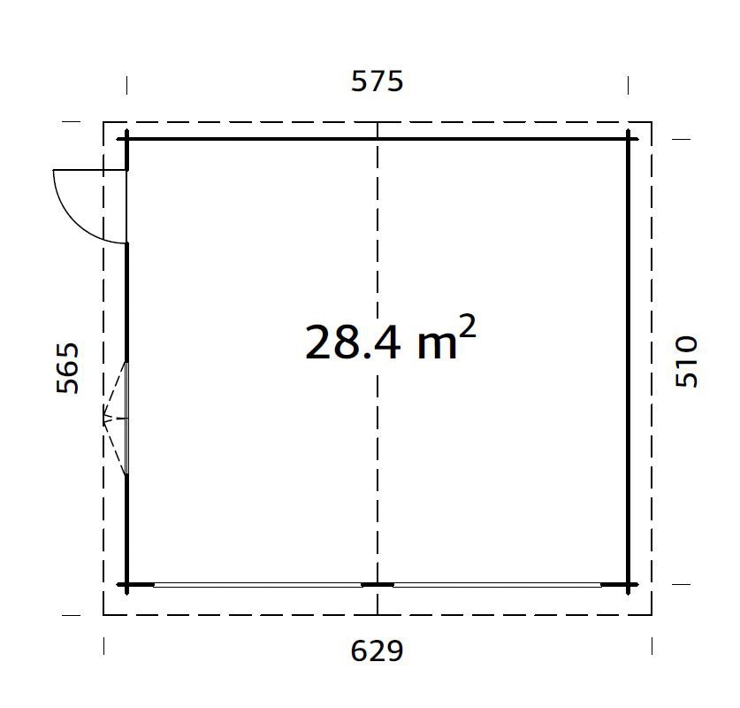 Palmako Garage »Roger«, BxTxH: 629x565x310 cm, ohne Tor, transparent