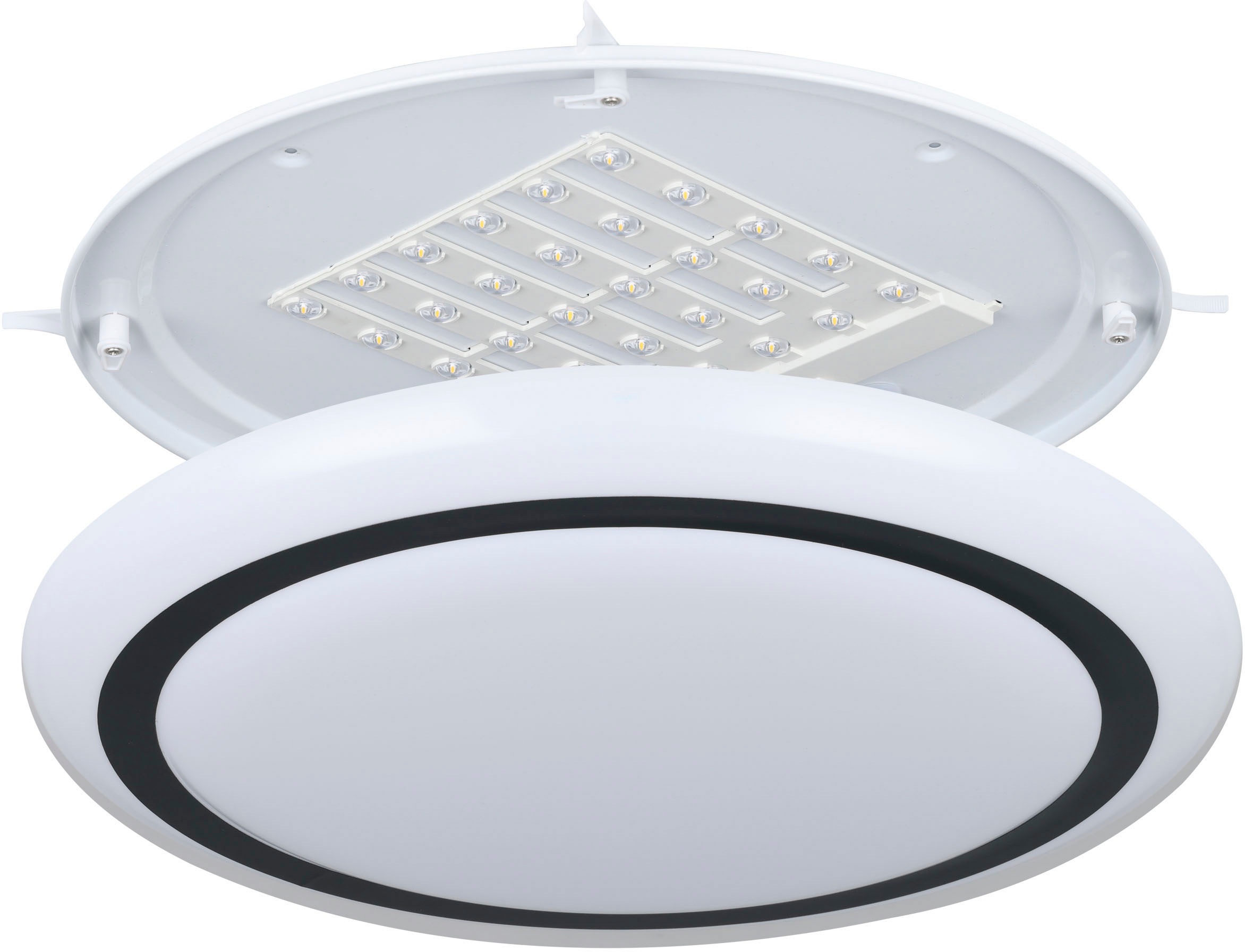 EGLO Deckenleuchte »CAPASSO«, Leuchtmittel LED-Modul | LED fest integriert, Deckenleuchte in weiß aus Stahl - 19,5W - Warmweiß